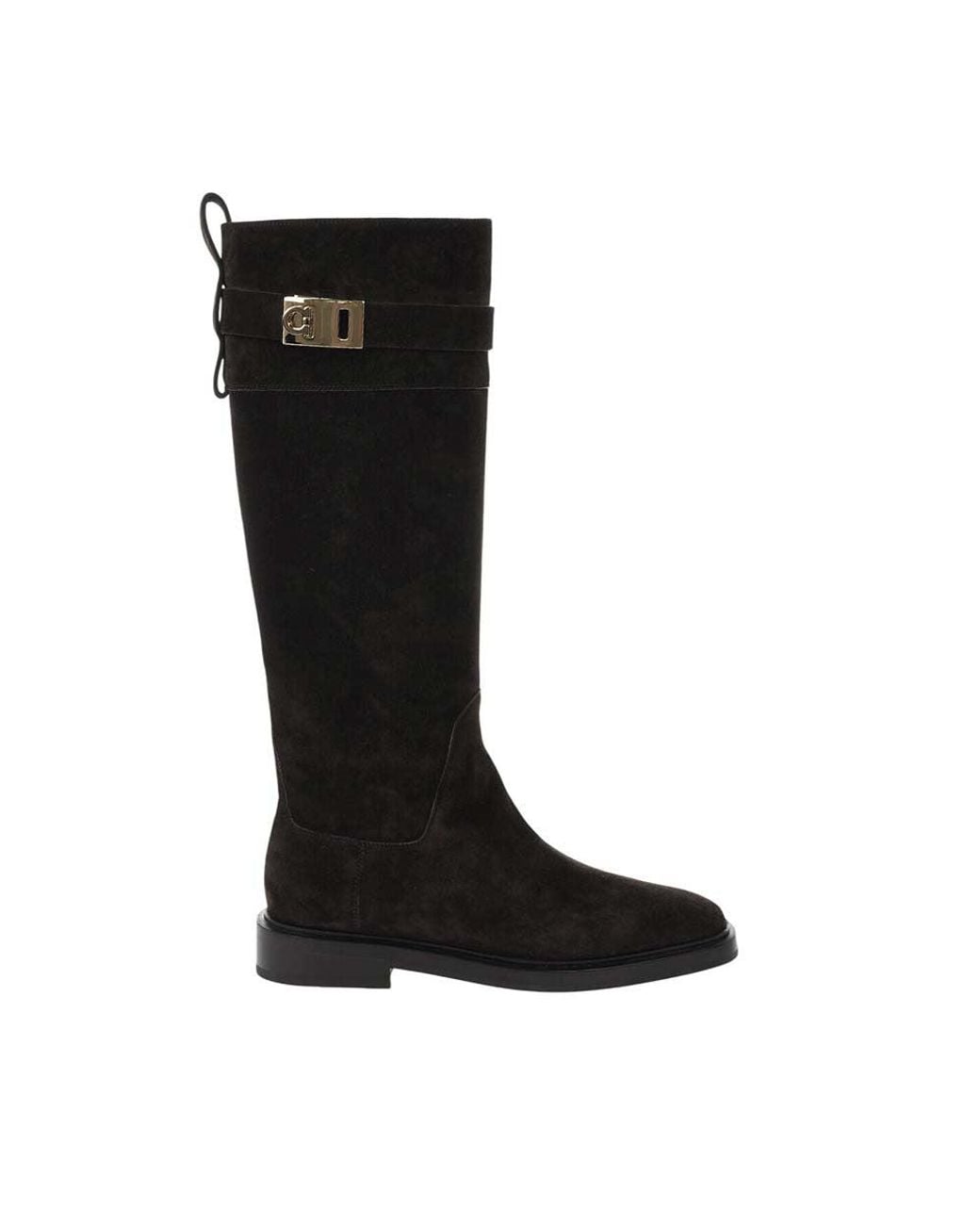 Ferragamo Black Dark Roly Boots
