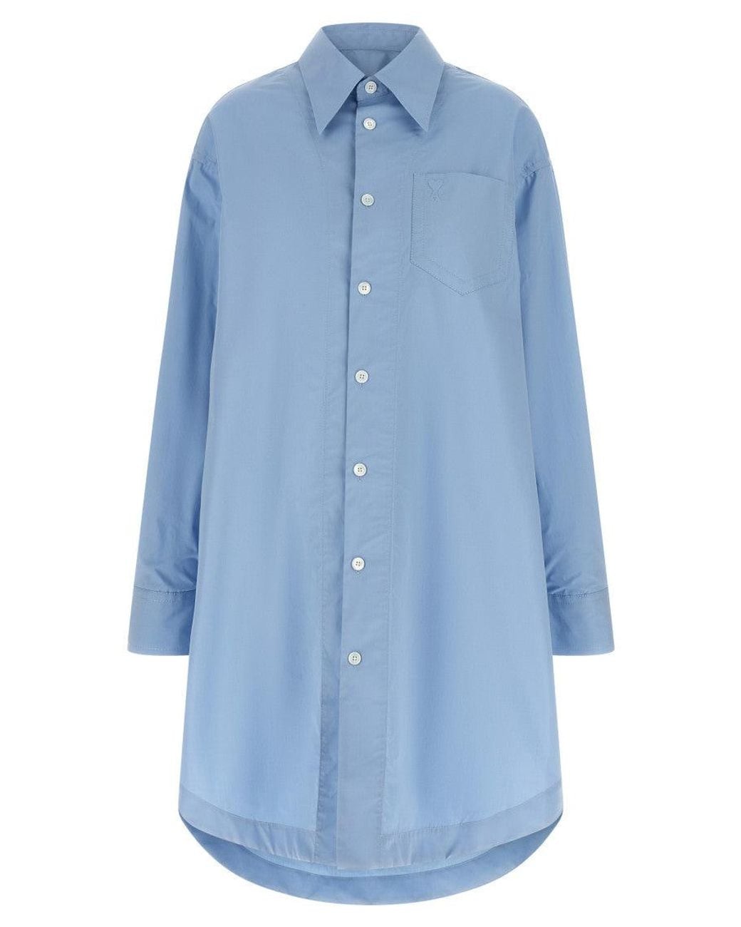 AMI Blue 'Ami De Coeur' Shirt Dress