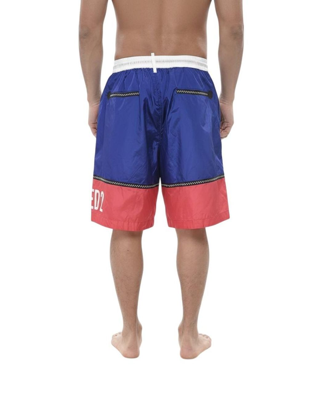DSquared² Red Loose Check Shorts for men