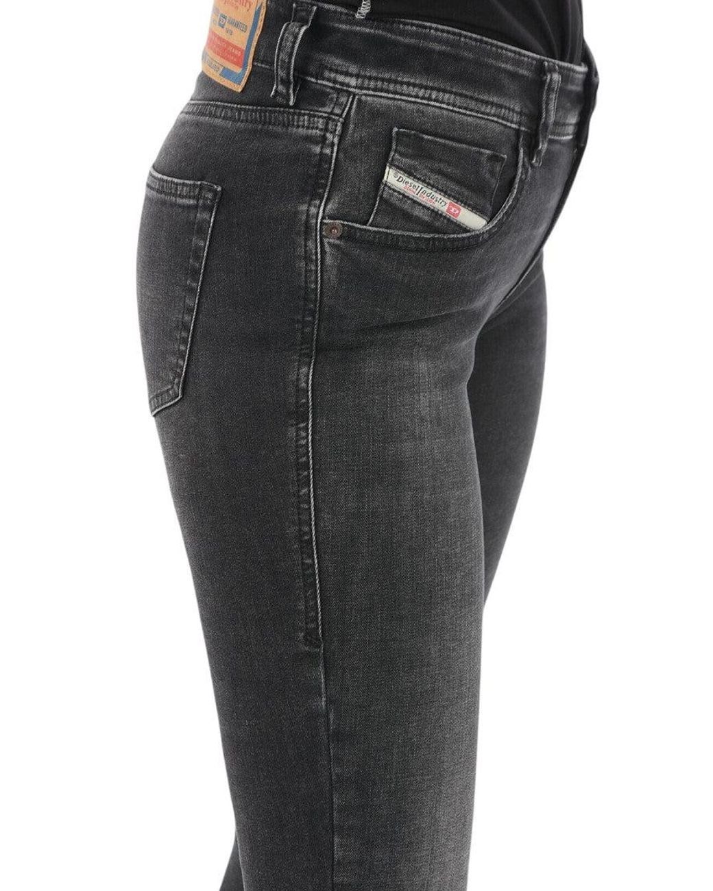 DIESEL Black Skinny Mid Rise Jeans
