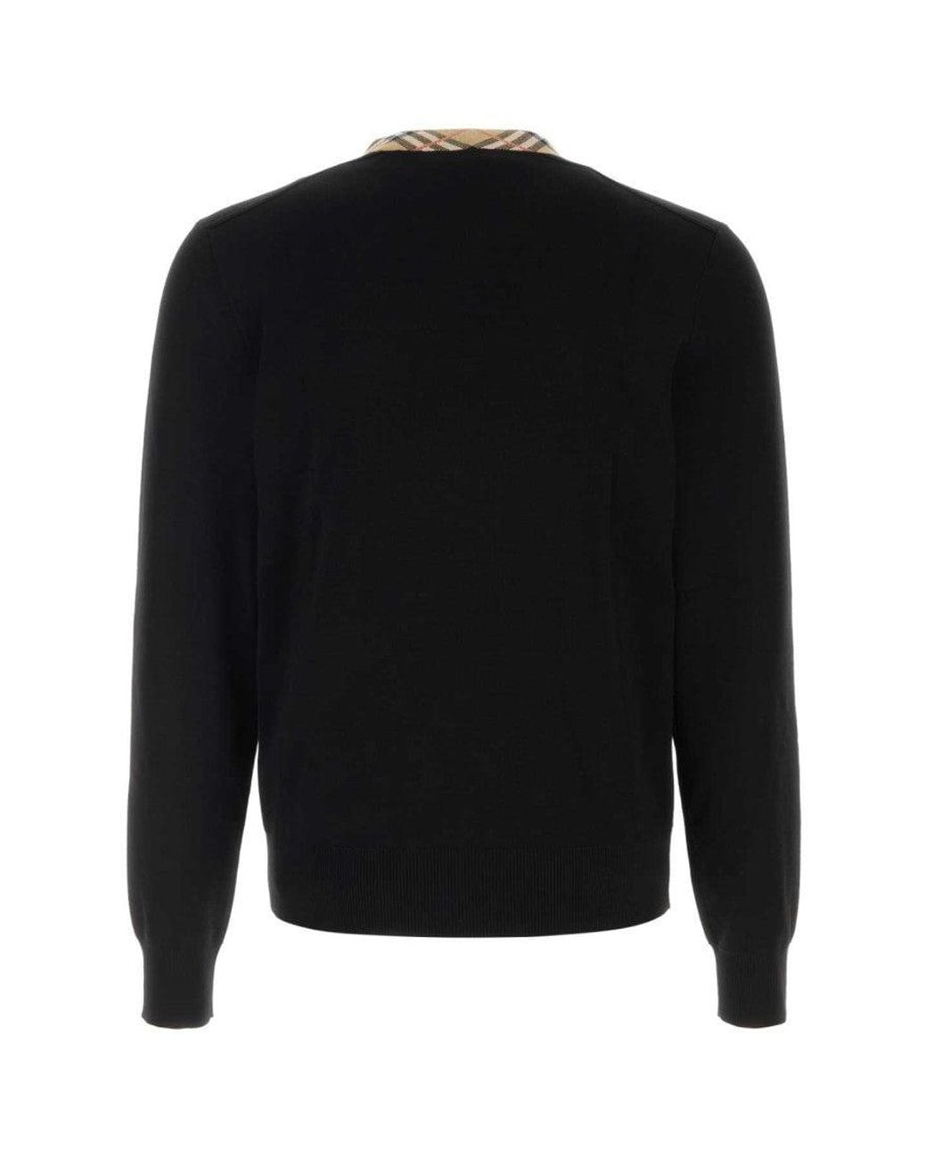 Burberry Black V Neck Sweater for men