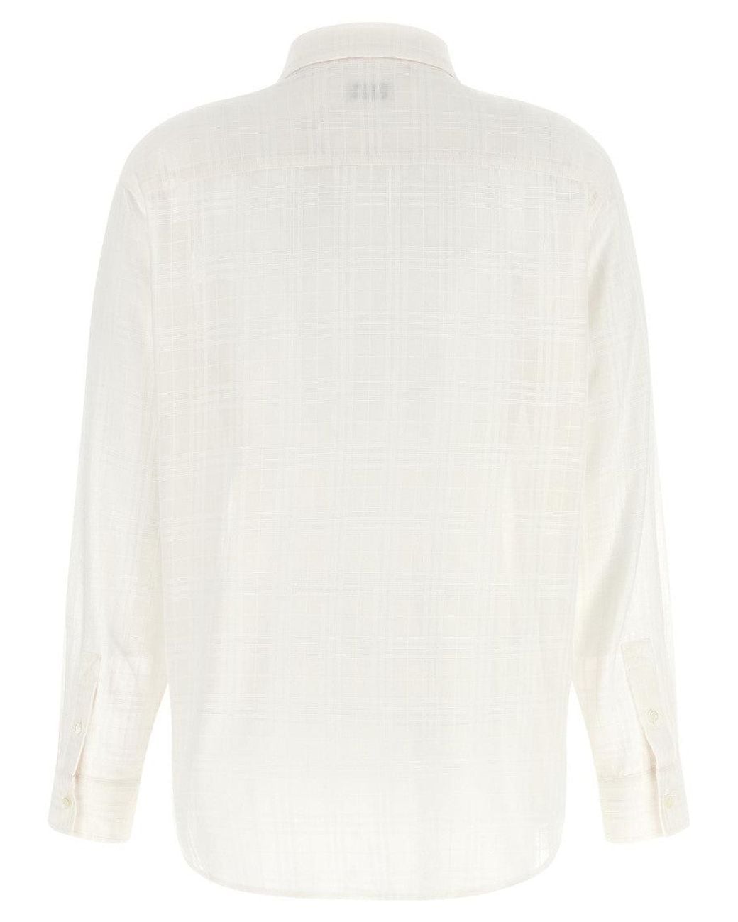 Burberry White Off Check Shirt