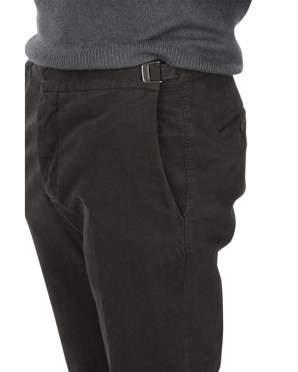 Corneliani Black Flat Front Trousers for men