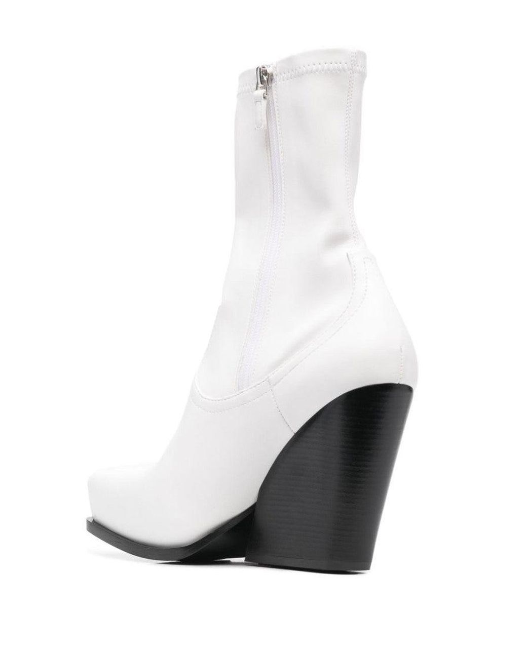 Stella McCartney White Cowboy Ankle Boots