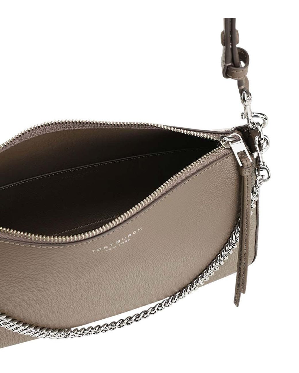 Tory Burch Brown Taupe Perry Medium Shoulder Bag