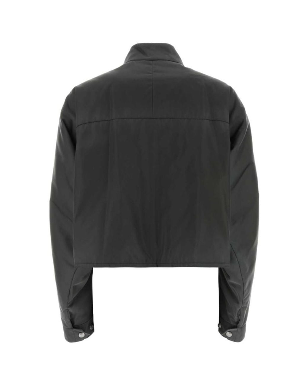 Prada Black Solid Mock Collar Jacket