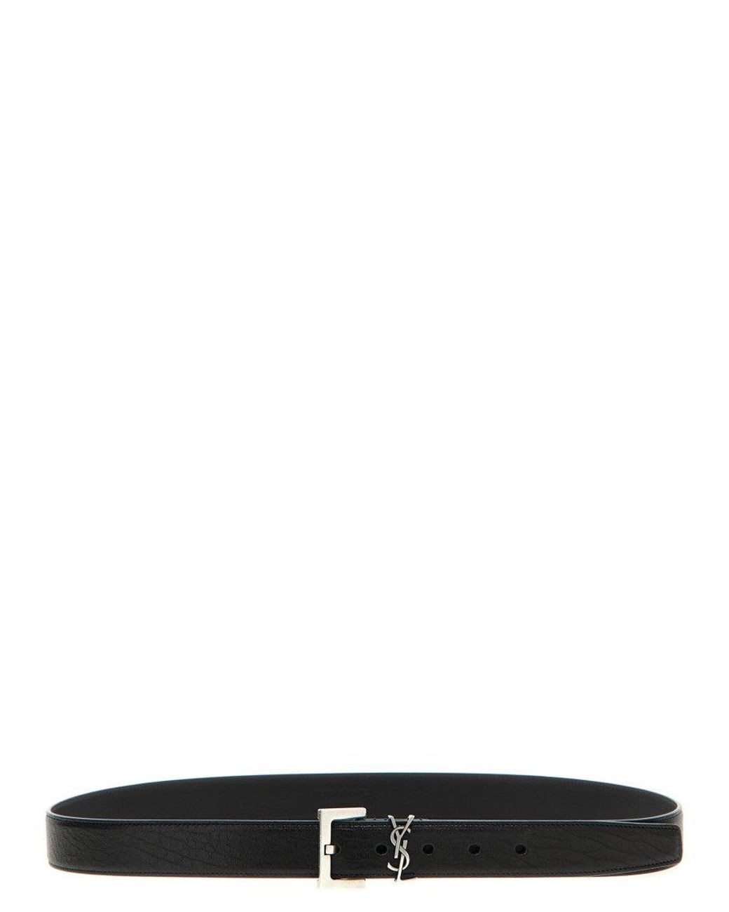 Saint Laurent Black Cassandre Belt for men