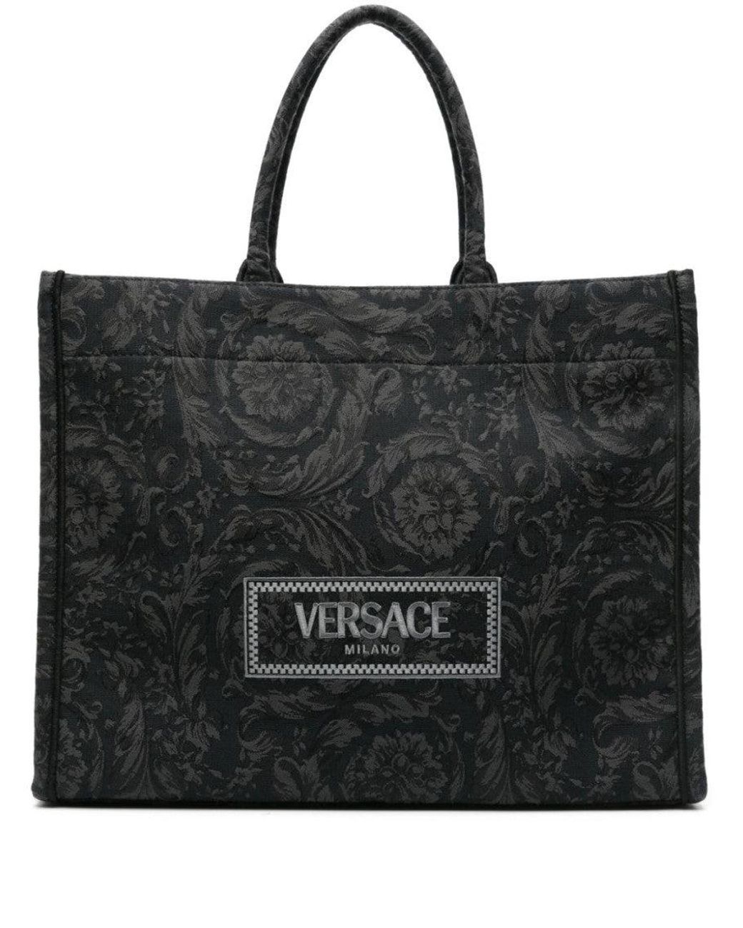 Versace Black Barocco Athena Tote Bag for men