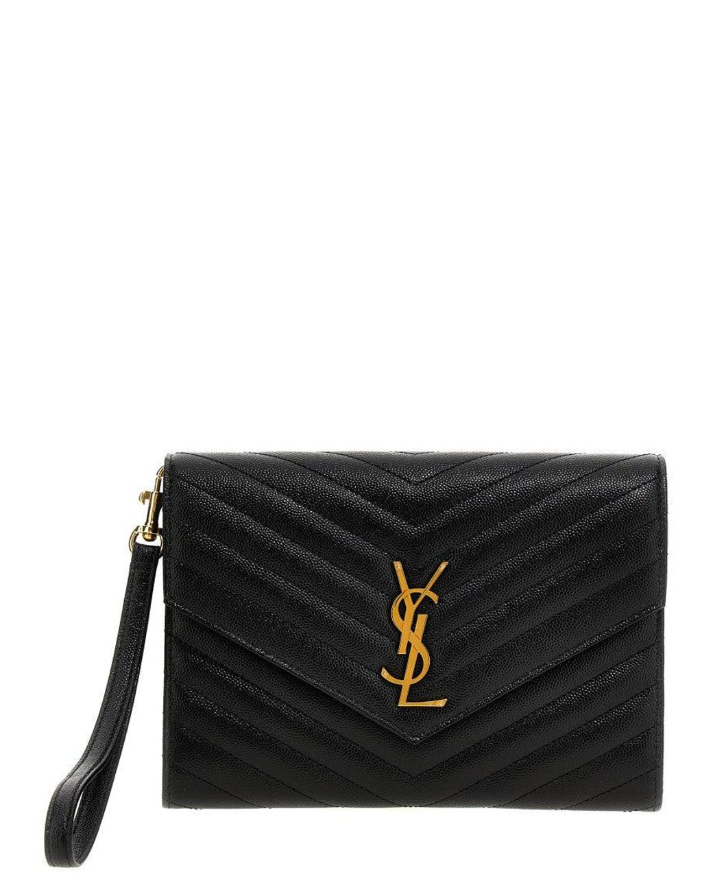 Saint Laurent Black 'Cassandre' Clutch