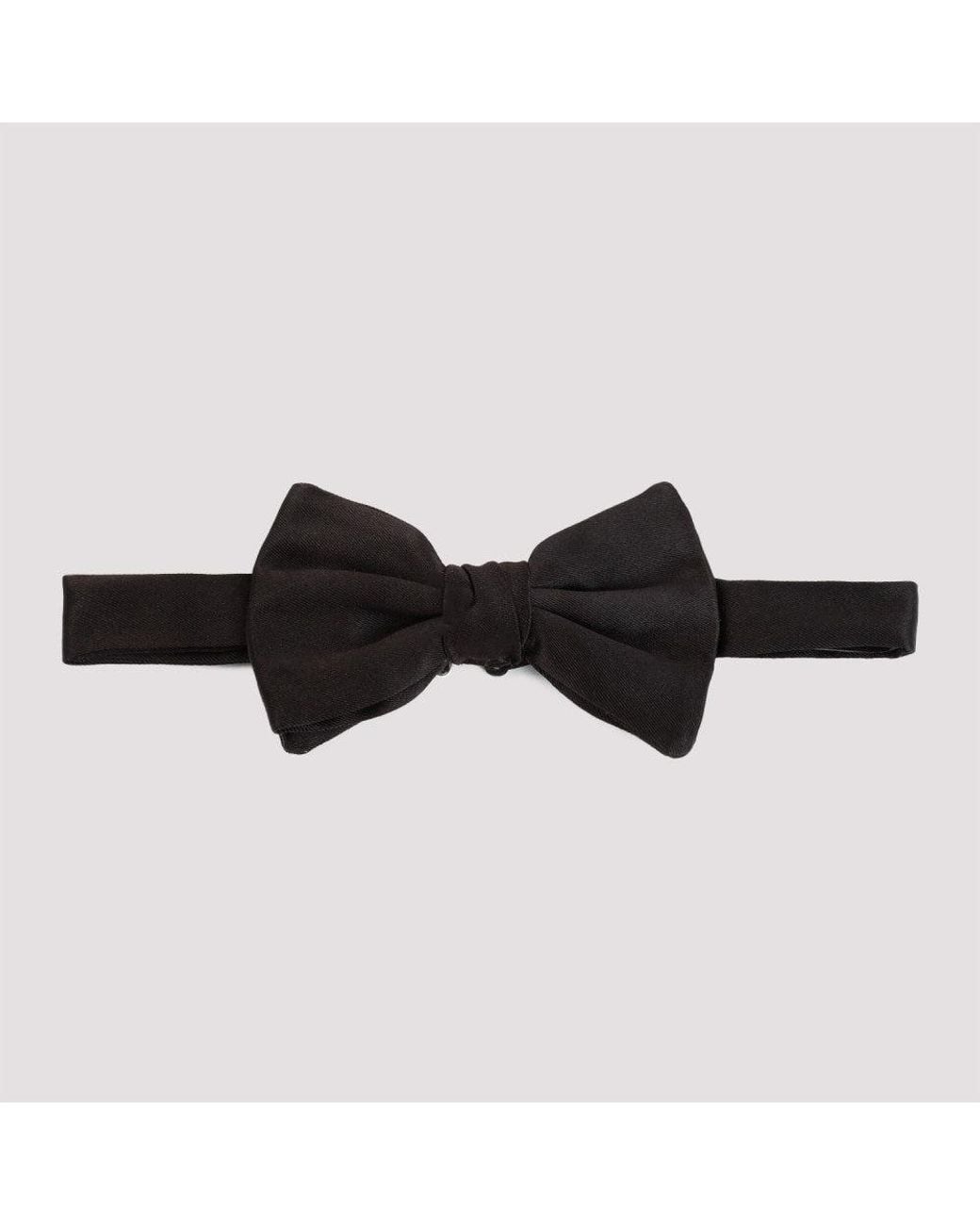 Giorgio Armani Black Woven Silk Bowtie for men