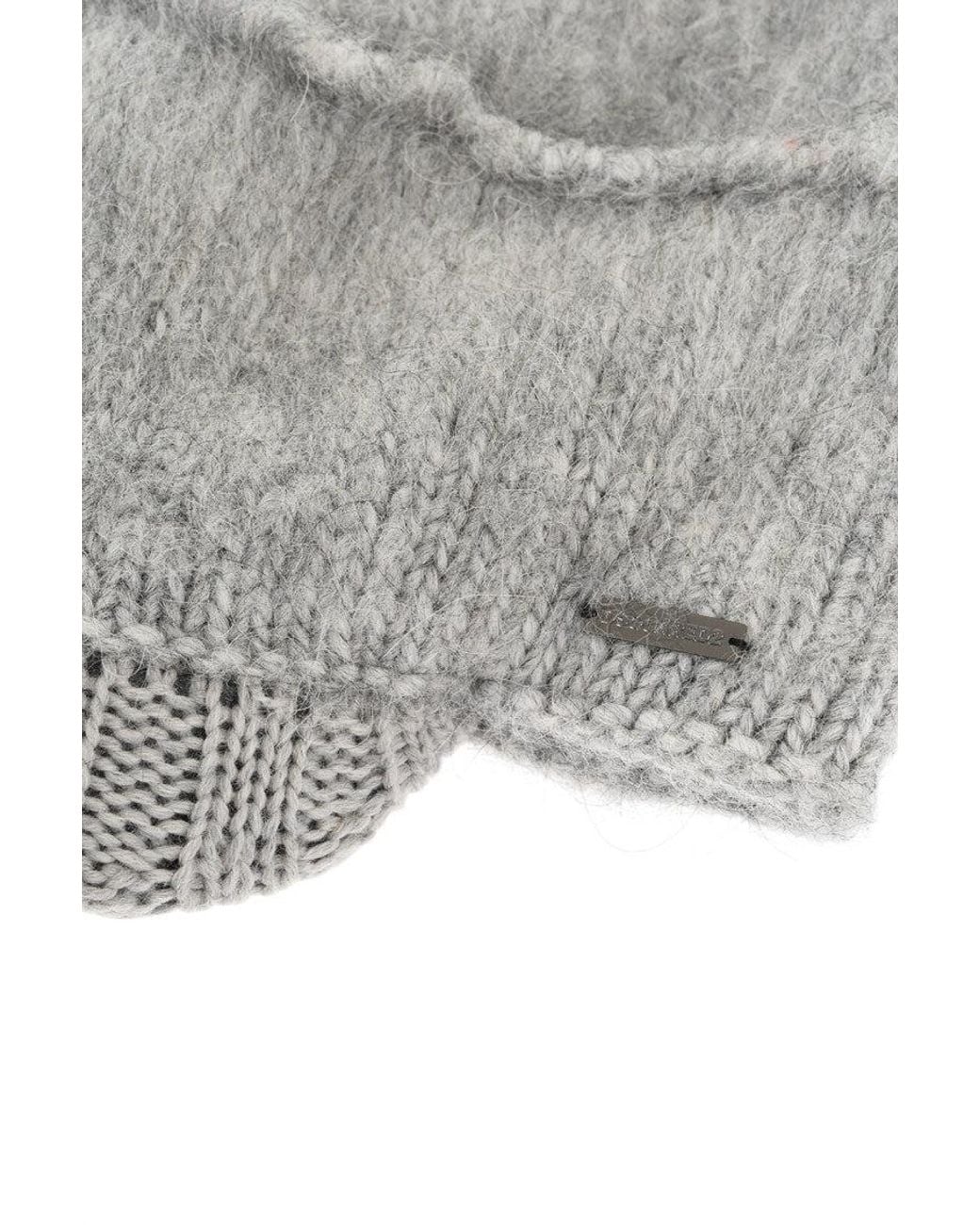 DSquared² Gray Wool-Blend Beanie With Visor