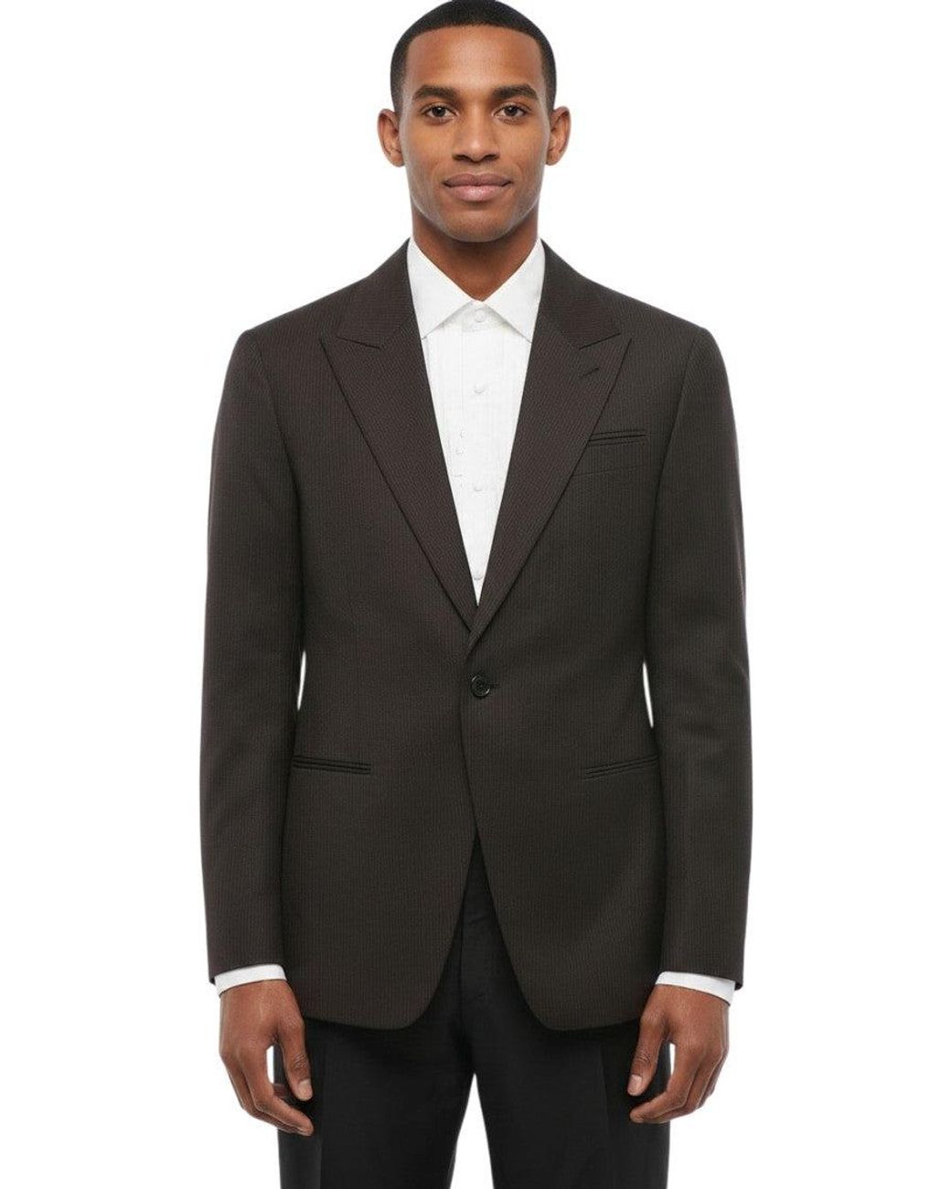 AllSaints Black Tan Peaked Lapel Blazer for men