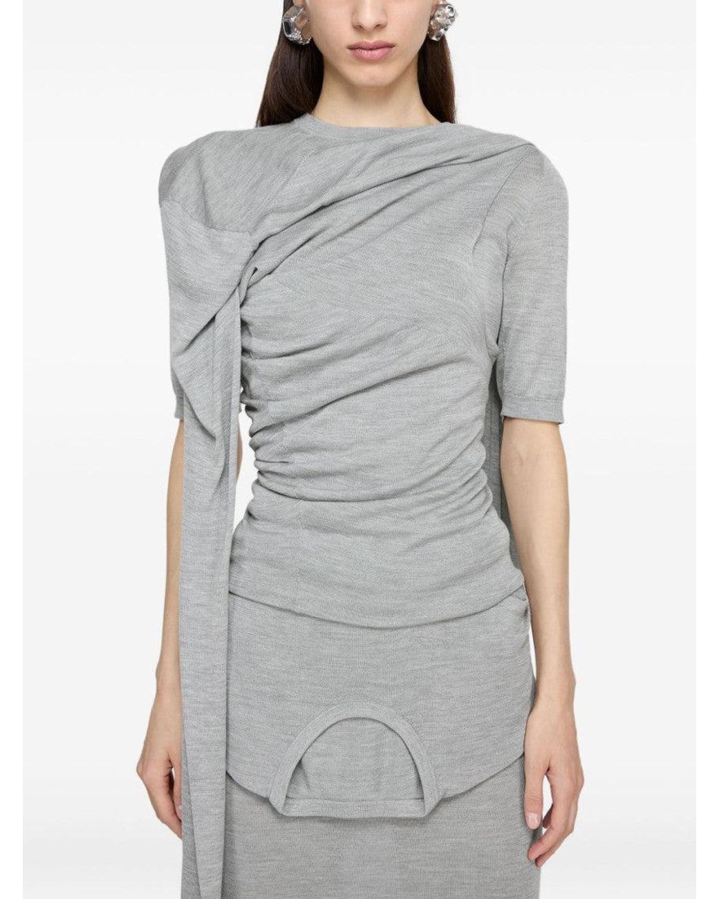 Acne Gray Asymmetrical Top