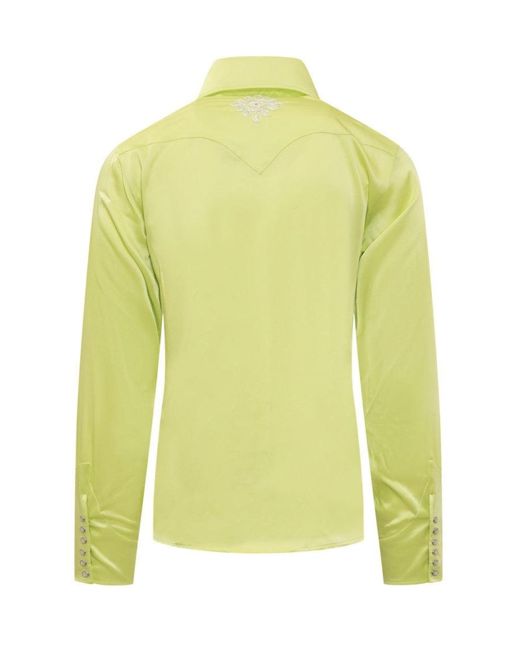 Bluemarble Yellow Lime Regular Embroidered Shirt for men