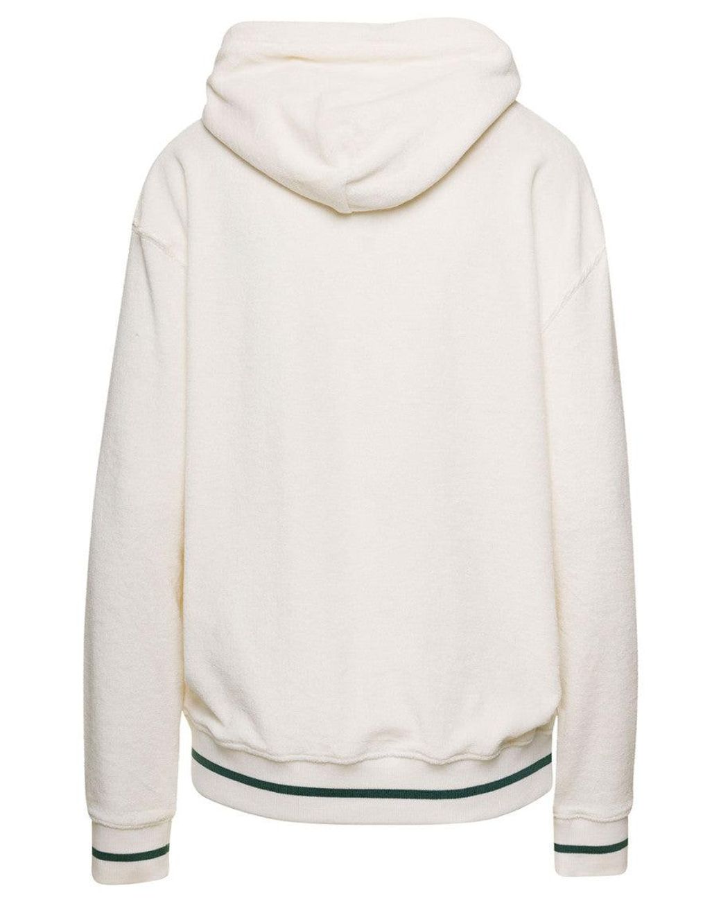 Autry White Embroidered Logo Hoodie
