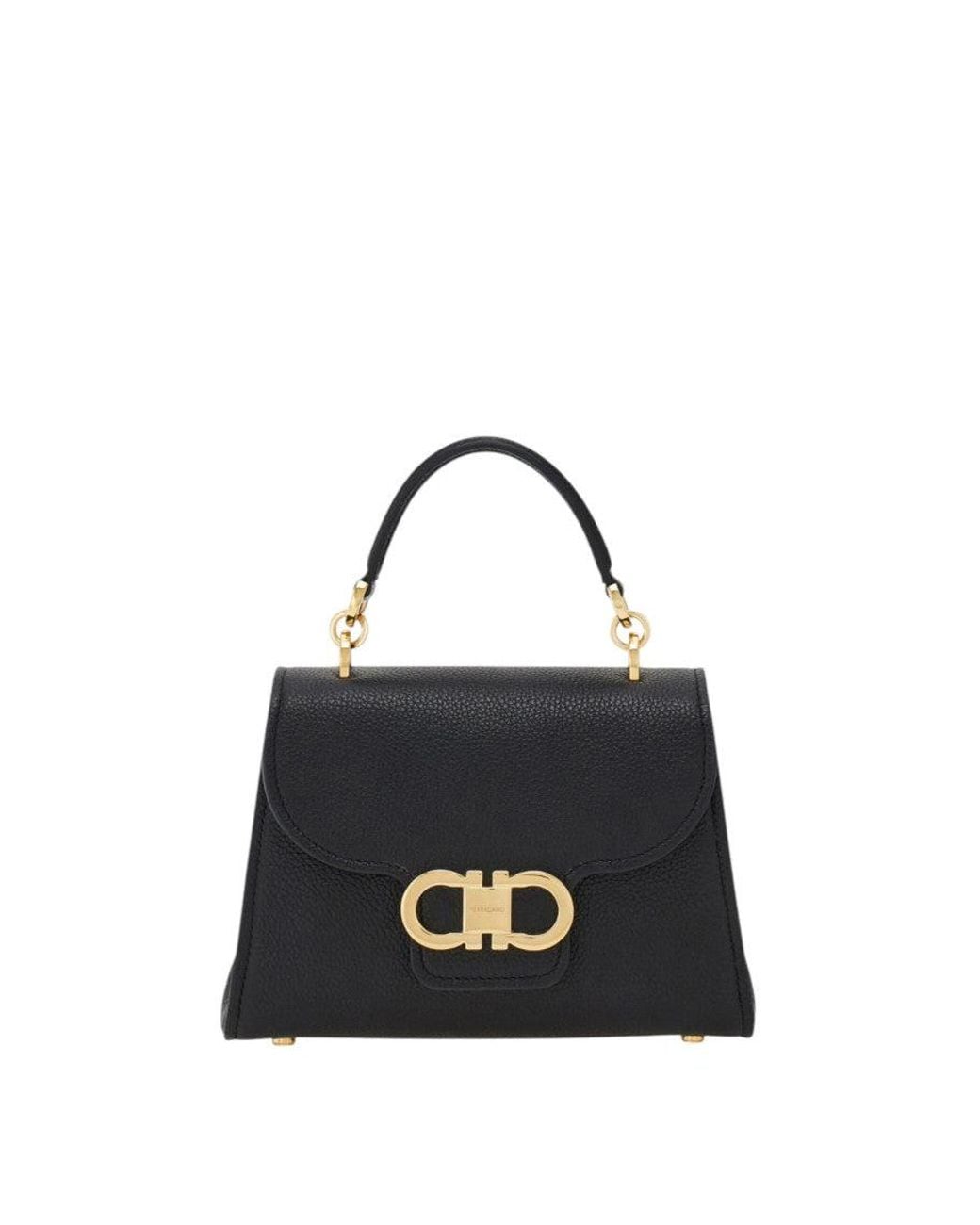 Ferragamo Blue Double Gancini Xs Satchel