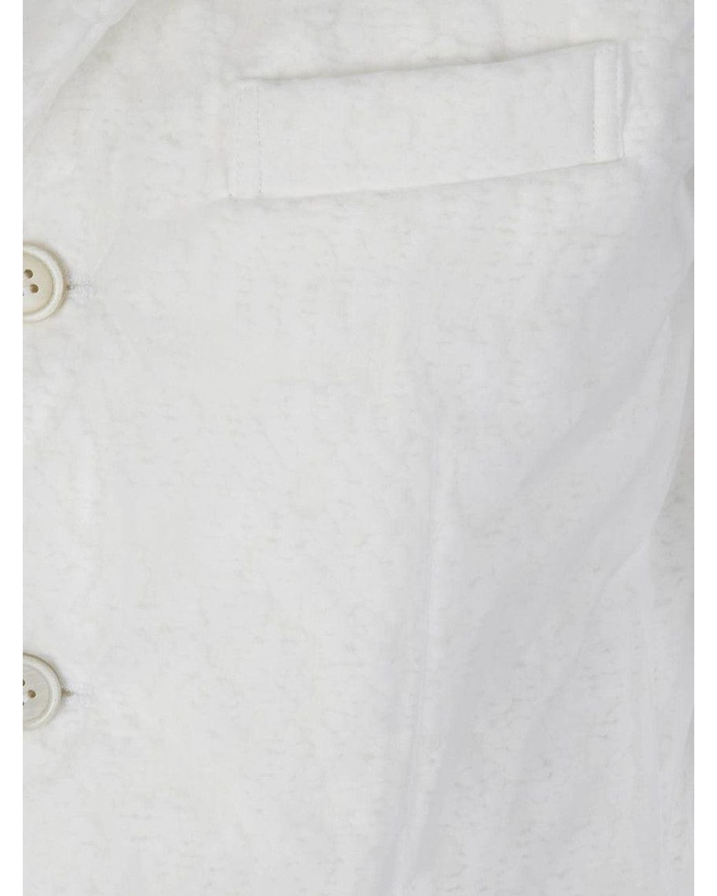 Comme des Garçons White Single-Breasted Coat