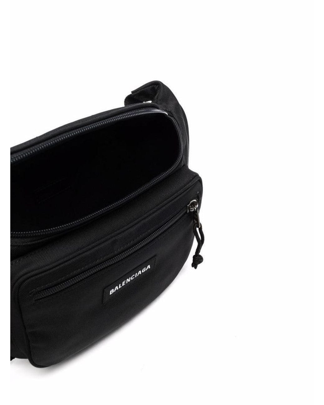 Balenciaga Black Explorer Recycled Nylon Belt Bag for men