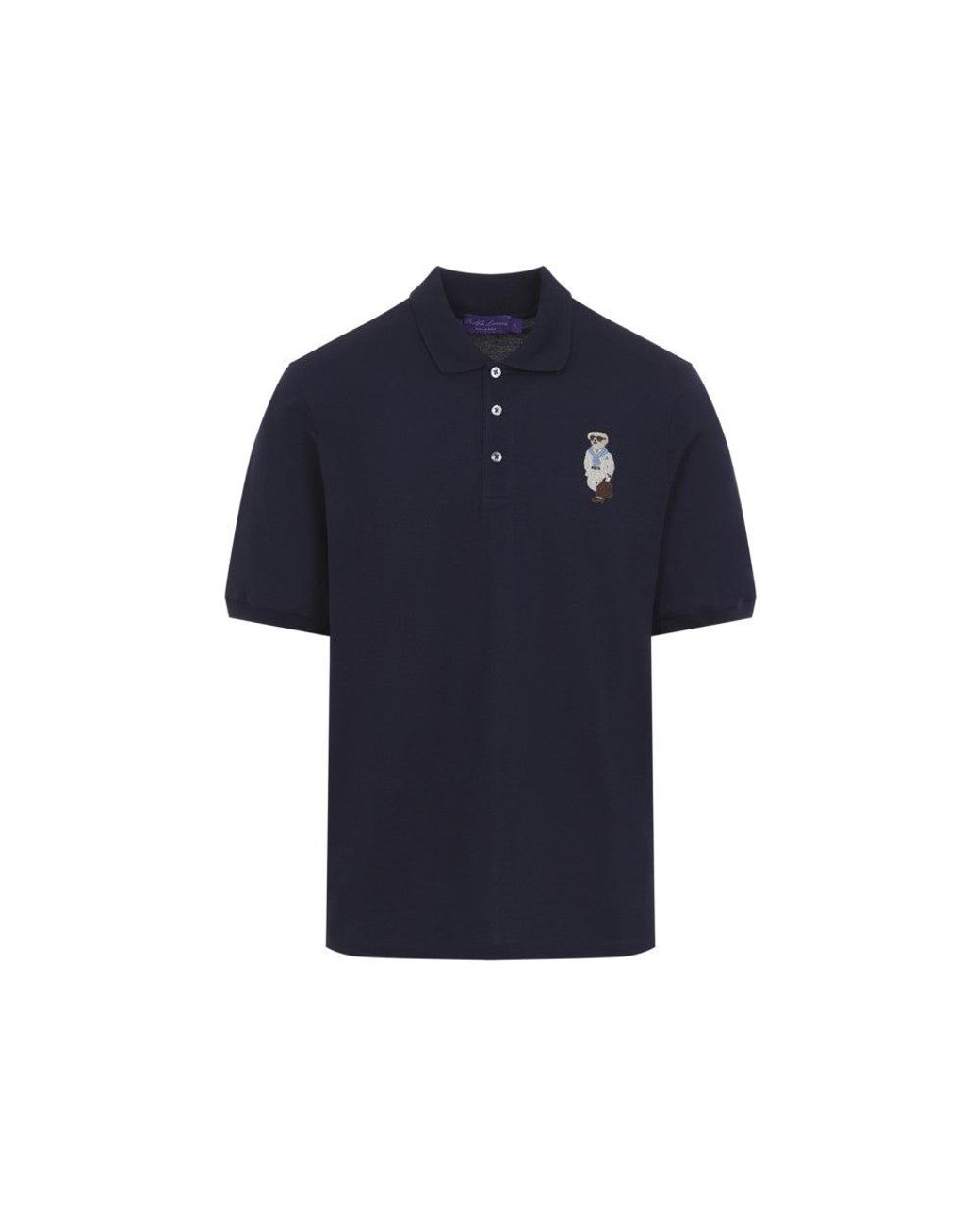 Ralph Lauren Blue Cotton Bear Polo for men