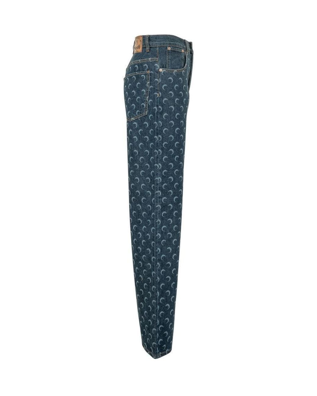MARINE SERRE Blue Straight Jeans for men