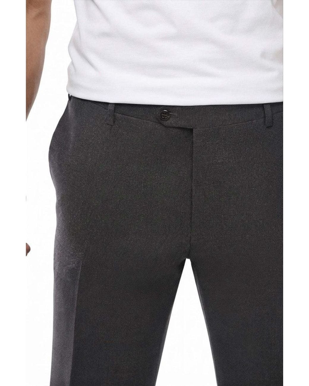 Corneliani Black Flat Front Trousers for men