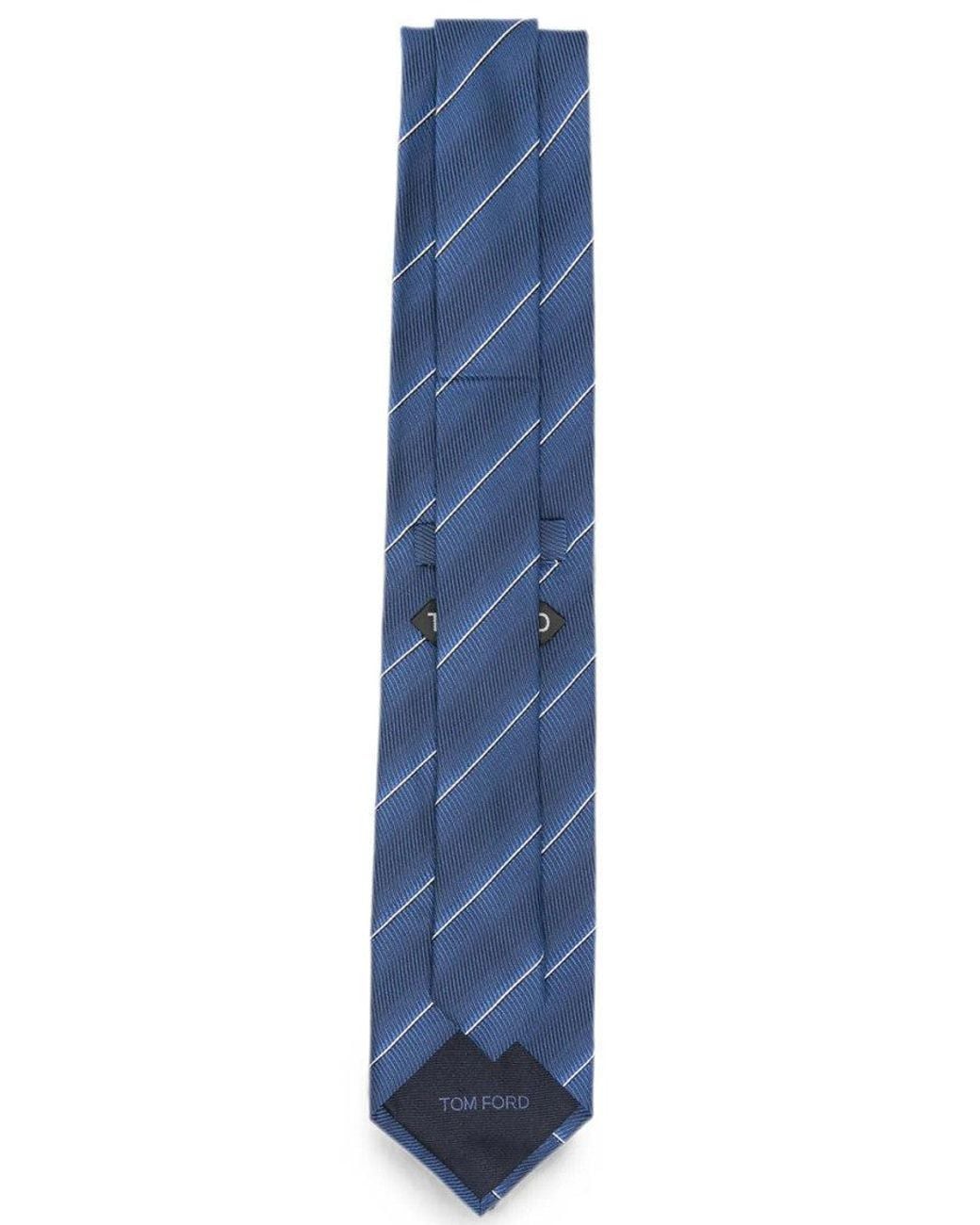 Tom Ford Blue Stripe Tonal Weave Silk Tie for men