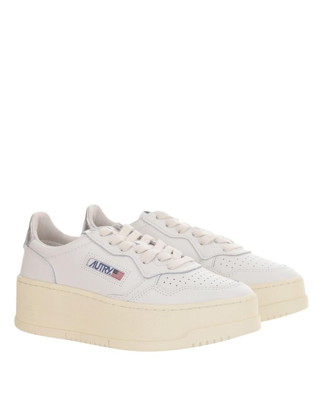 Autry White Medalist Platform Sneakers