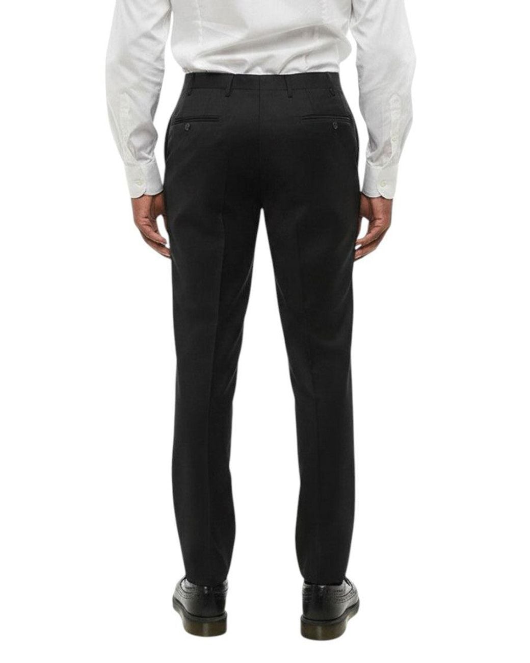 Corneliani Black Flat Front Pants for men