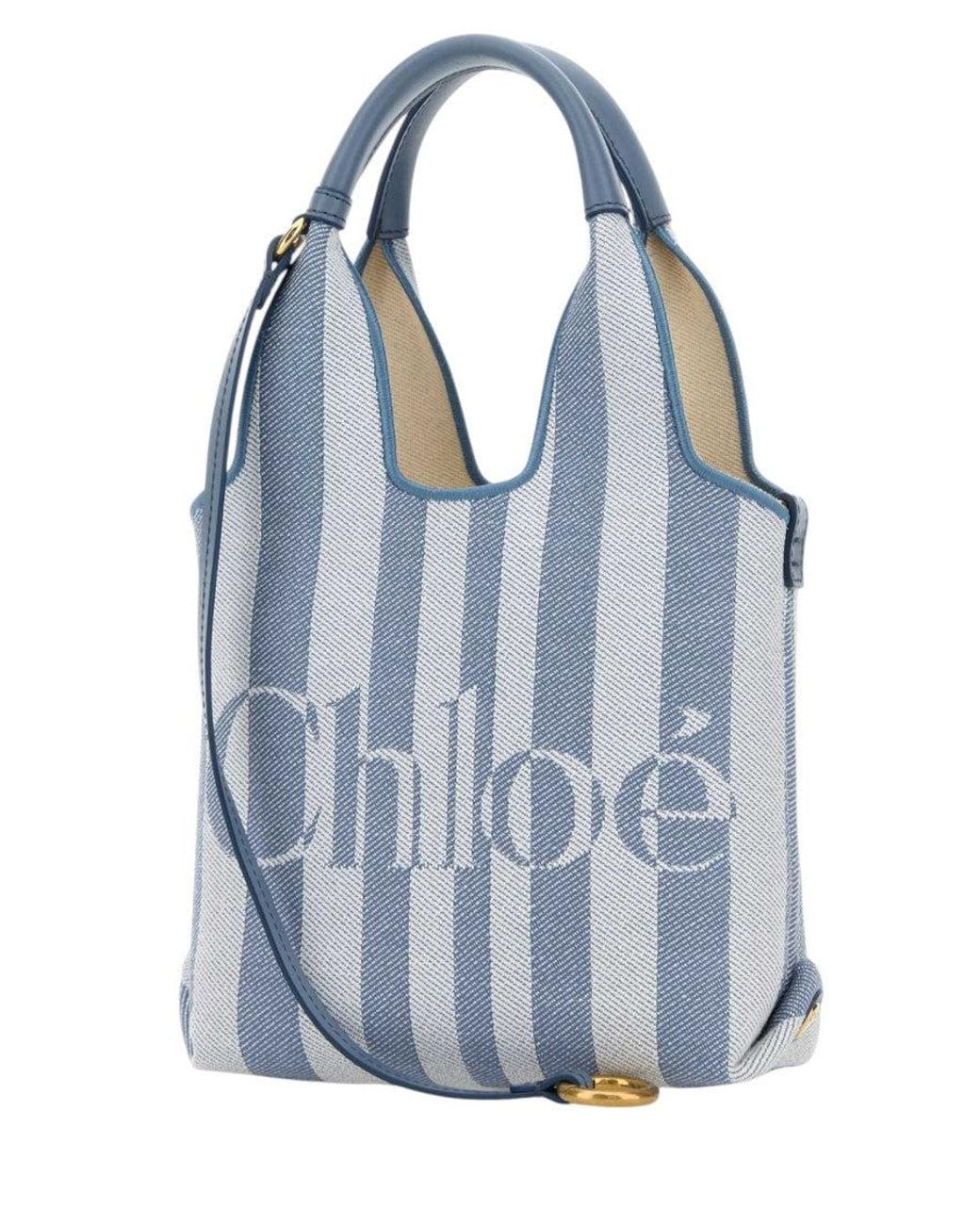 Chloé Blue Light Stripy Mini Tote