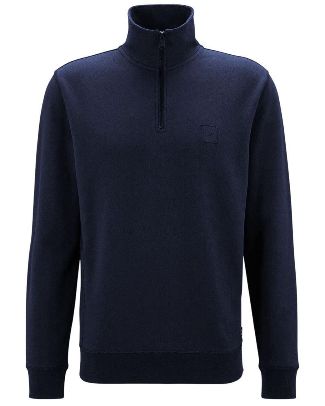 Boss Blue Half Zip Sweatshirt for men