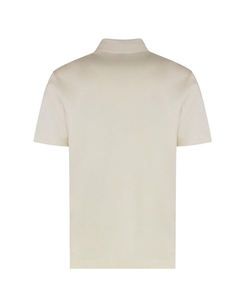 Boss White Cotton Blend Polo for men