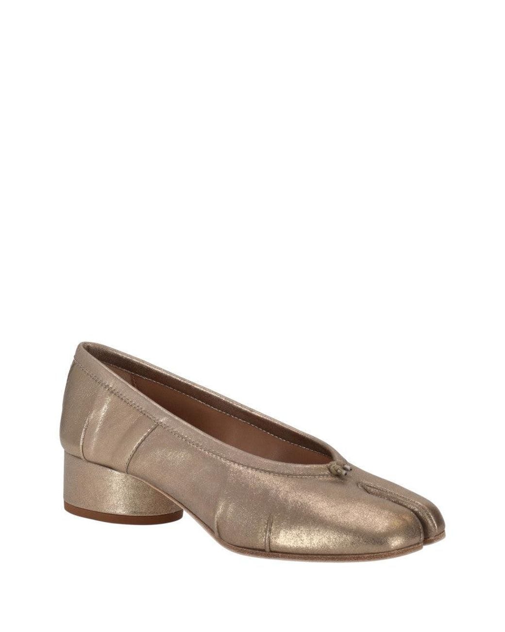 Maison Margiela Brown Golden Slip On Ballet Flats