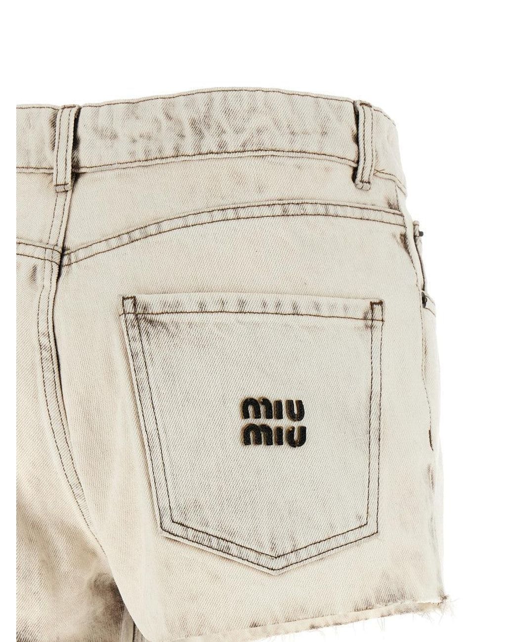 Miu Miu Natural Denim Shorts