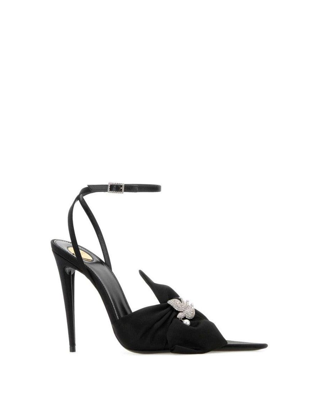 Saint Laurent Black Pointed Toe Heels