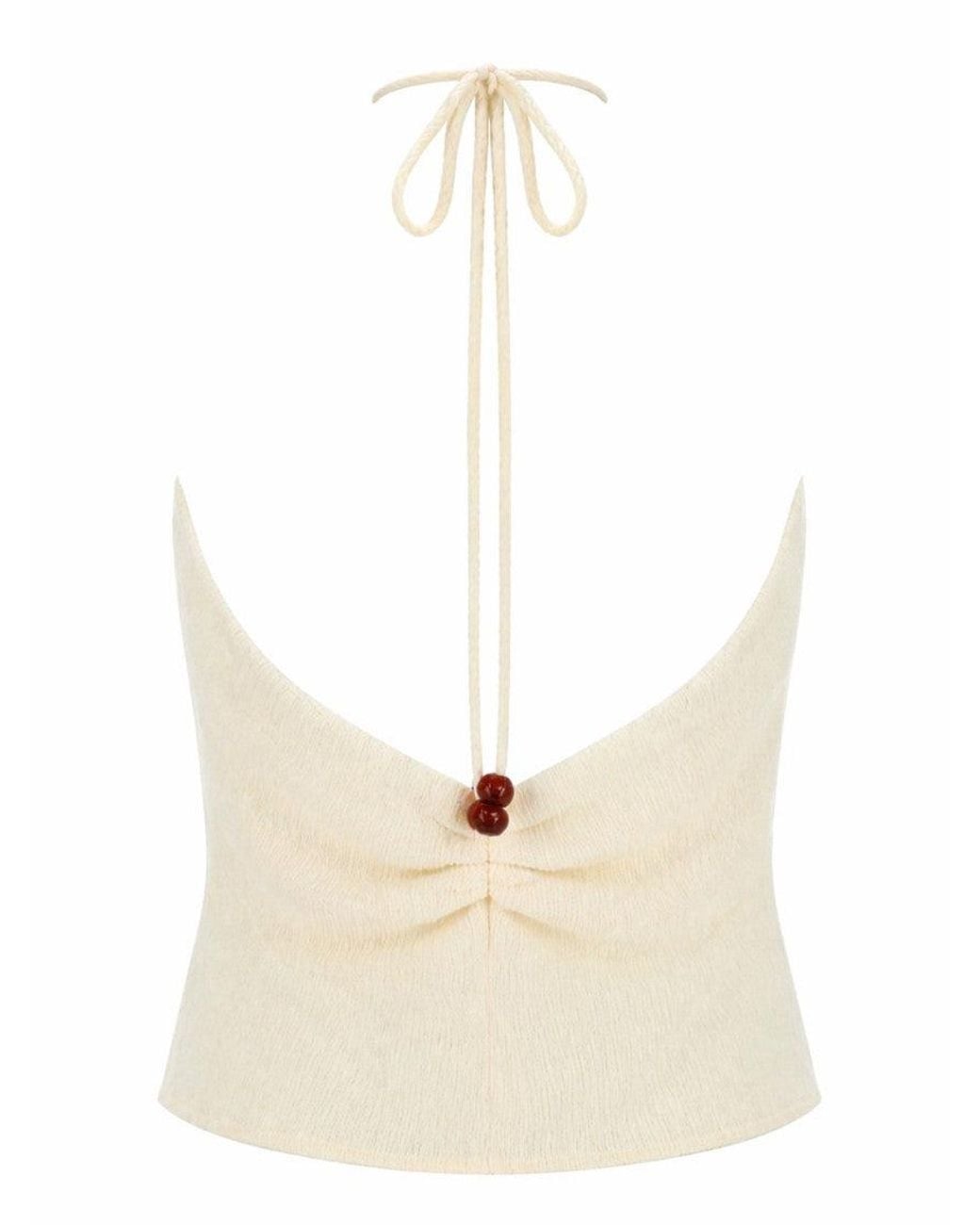 Magda Butrym Natural Solid Halter Neck Top