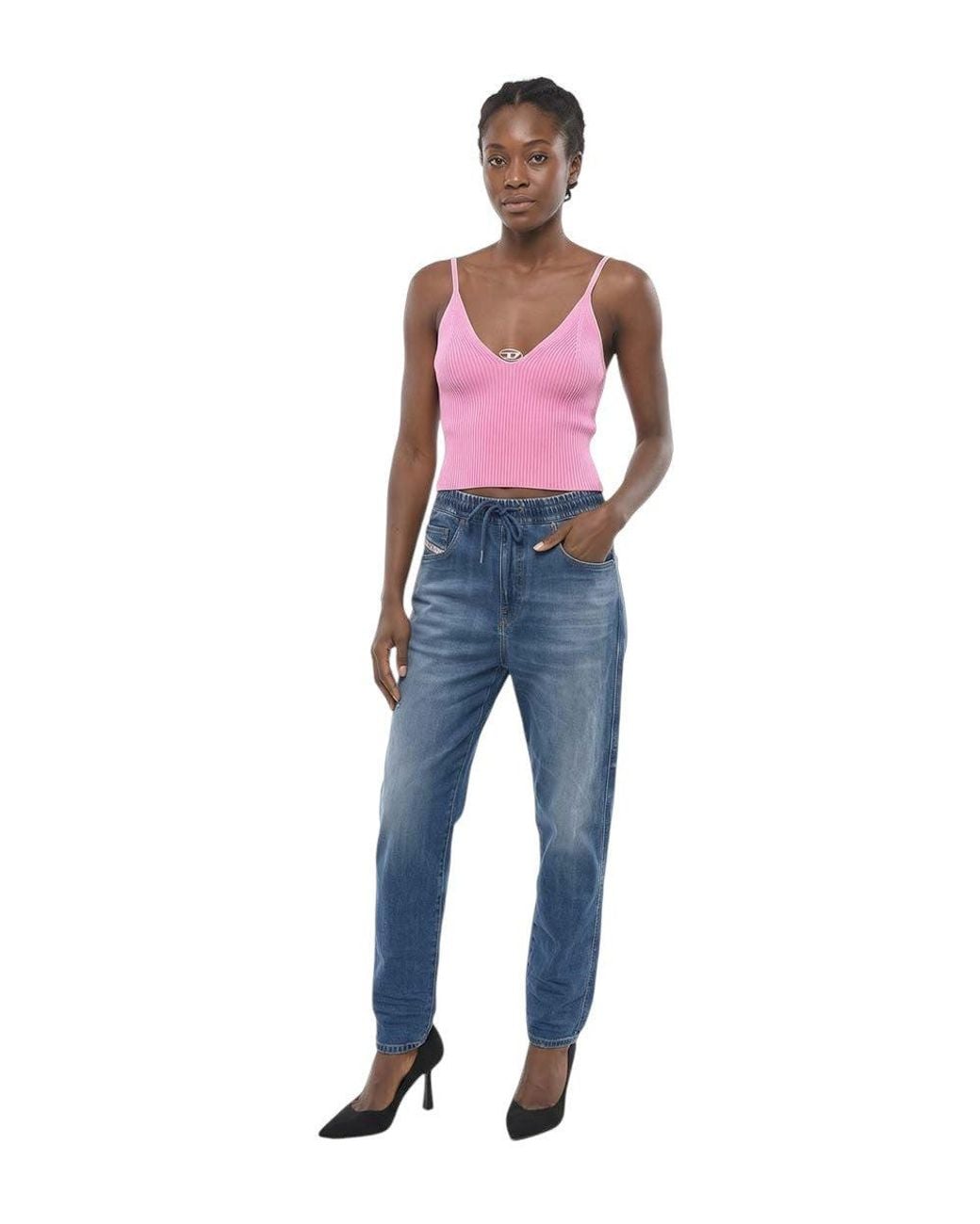 DIESEL Blue Tapered Mid Rise Jeans