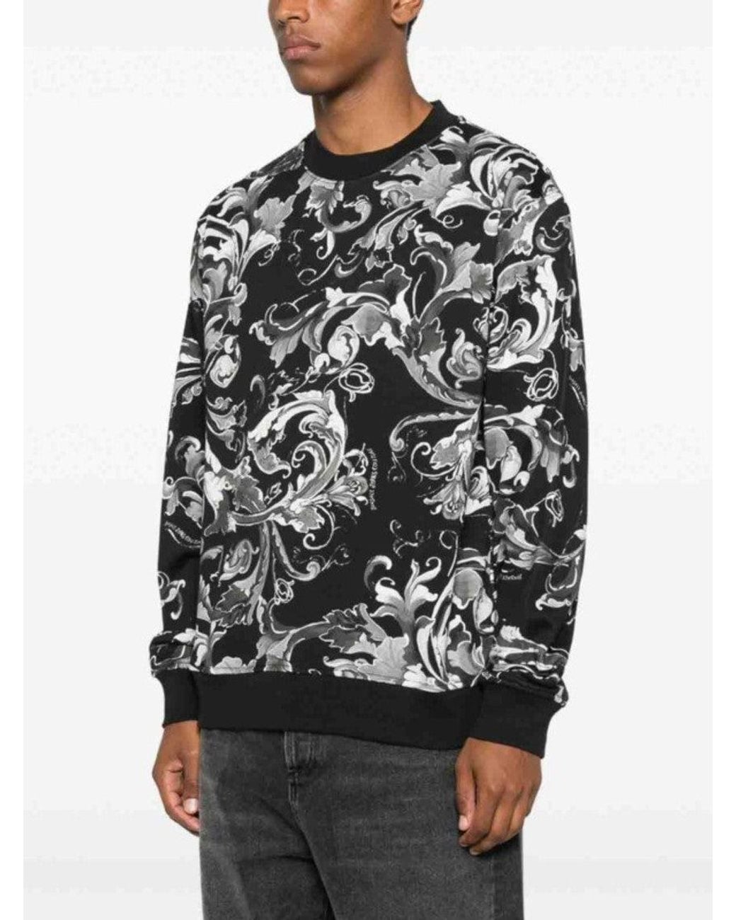 Versace Jeans Couture Black Printed Sweatshirt for men