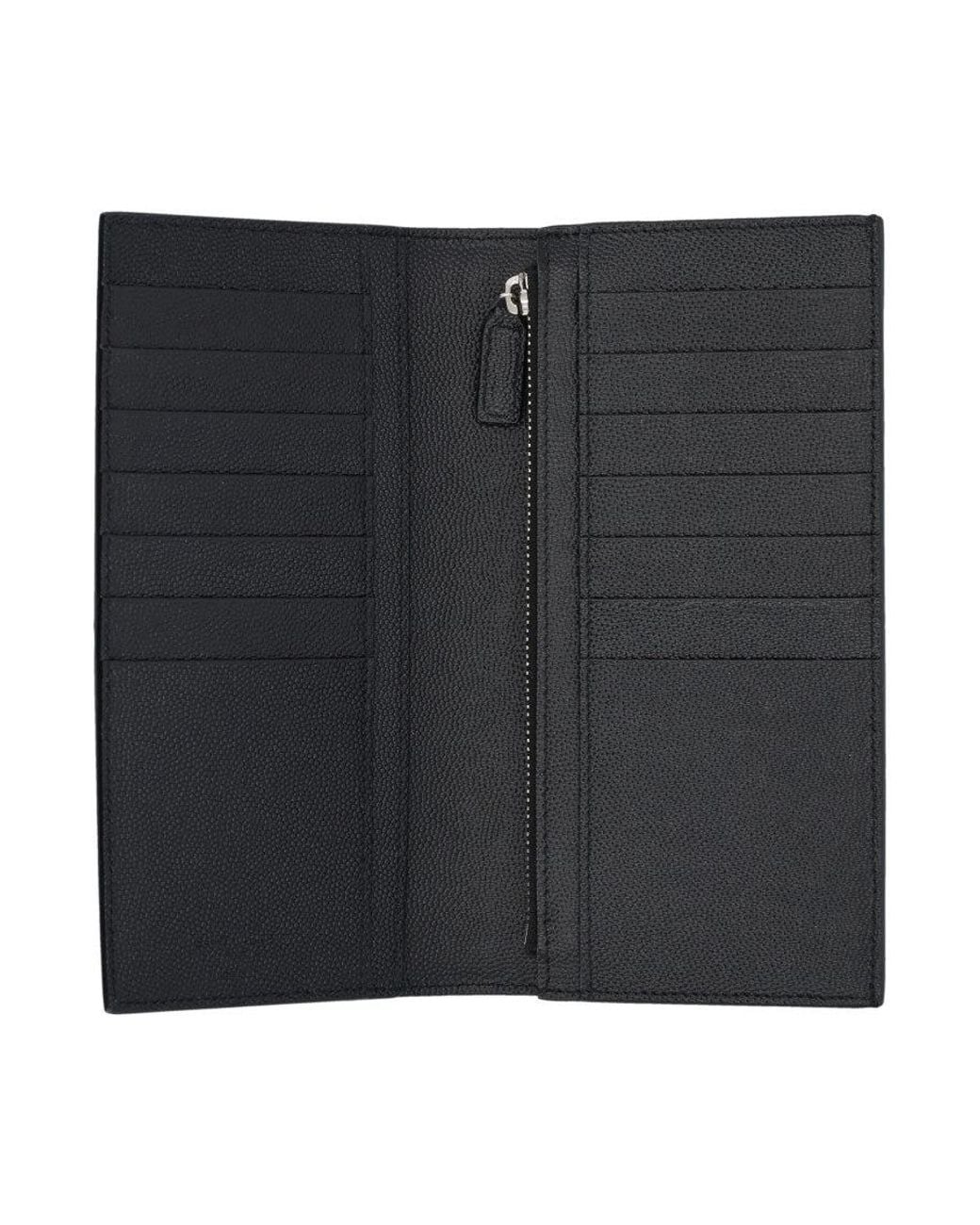 Saint Laurent Black Continental Logo Wallet for men