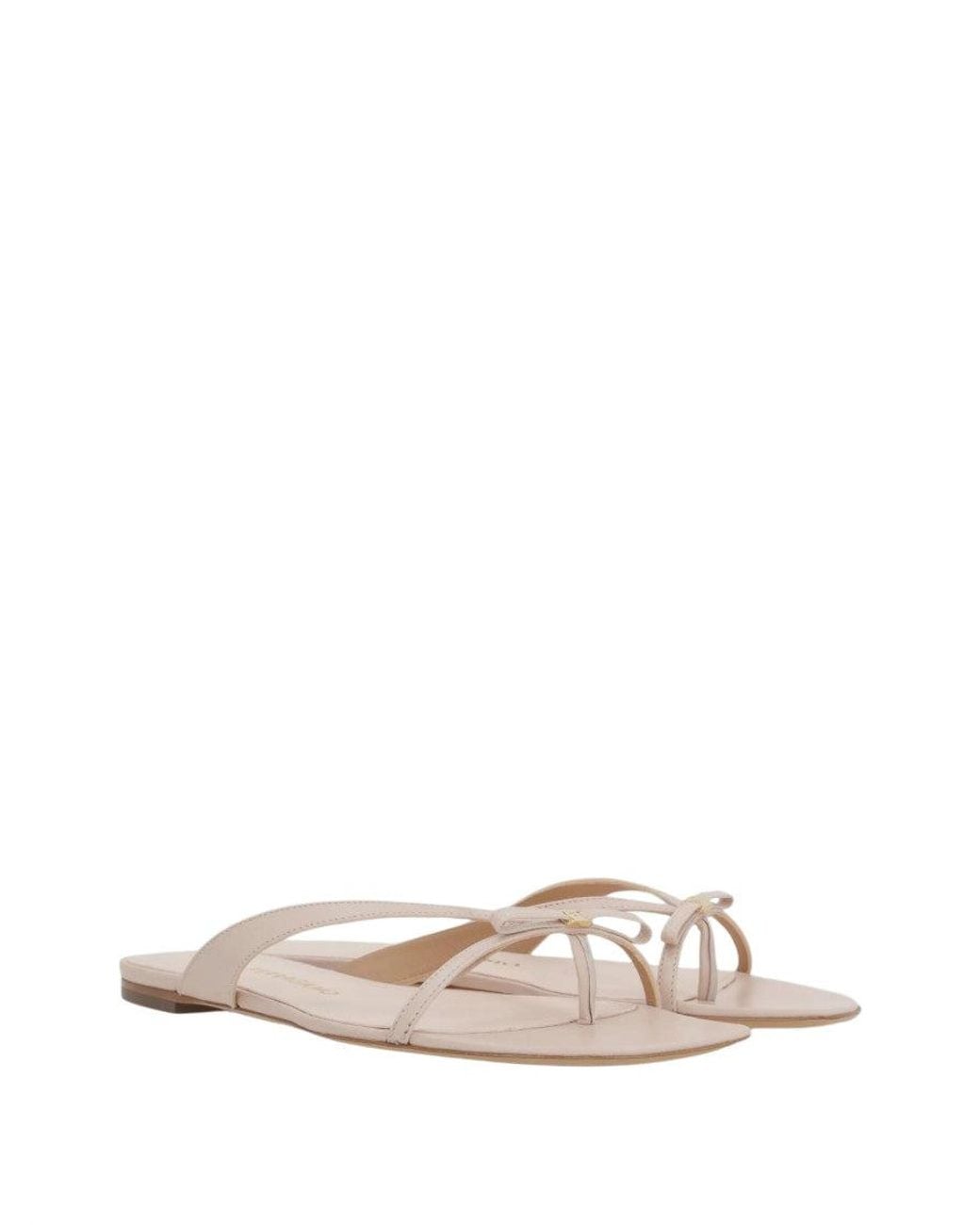 Ferragamo Natural Mini Bow Slippers