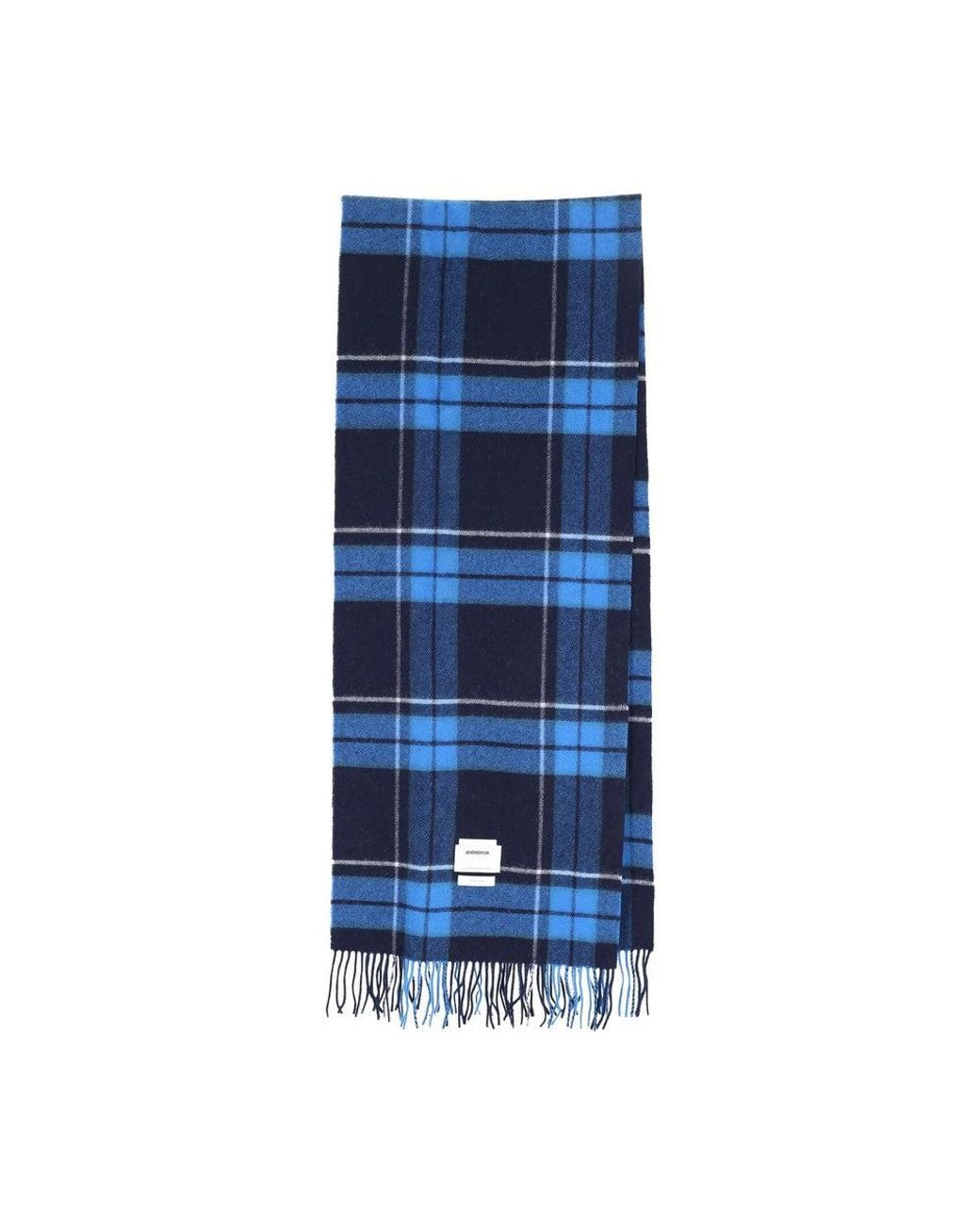 Adererror Blue Check Logo Scarf for men