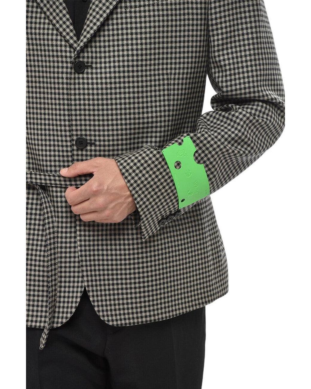 Off-White c/o Virgil Abloh Gray Notched Lapel Belted Blazer for men
