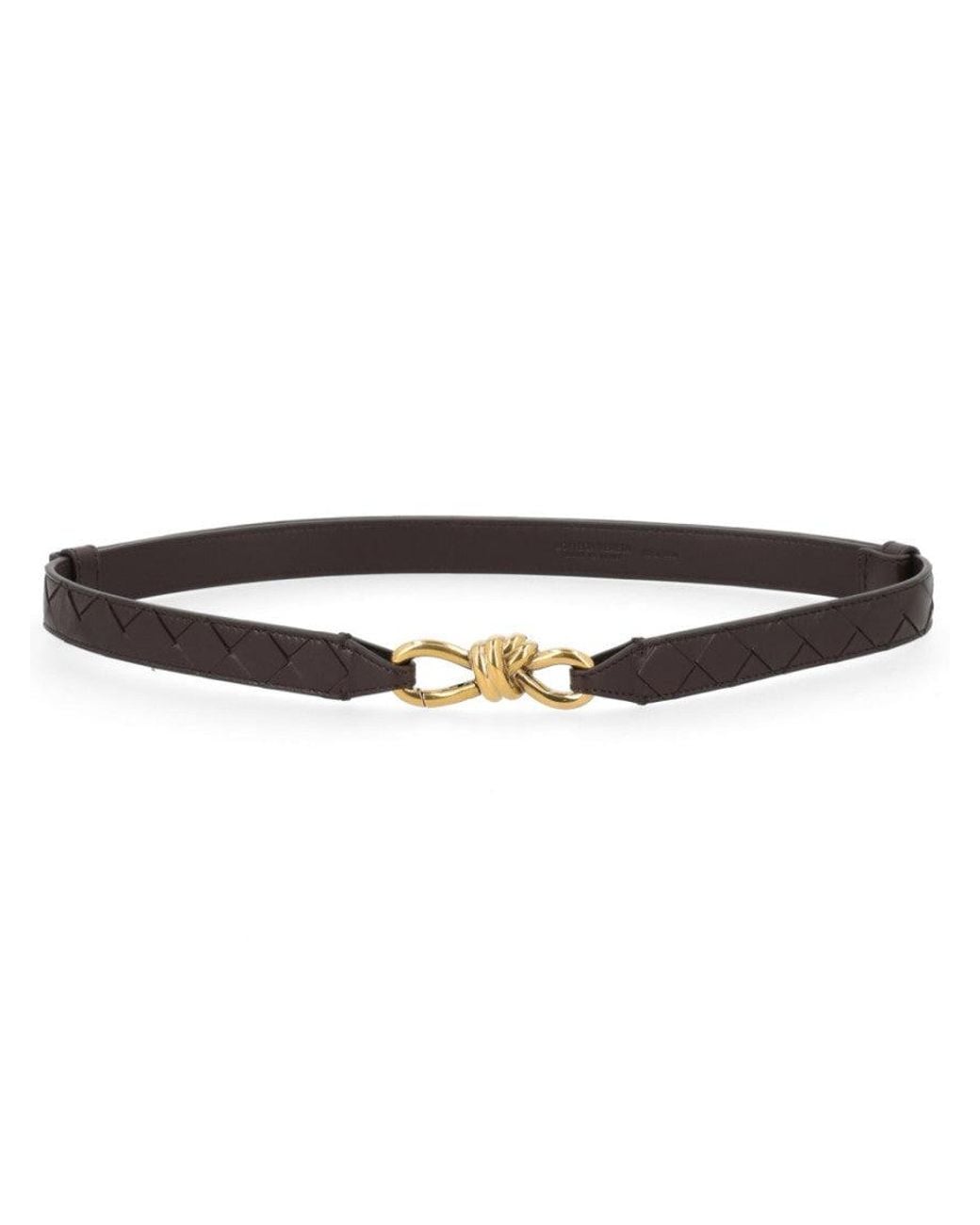 Bottega Veneta Brown Andiamo Buckle Belt