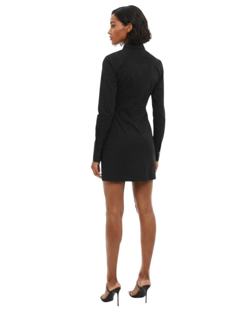 Ambush Black Shirt Collar Mini Dress