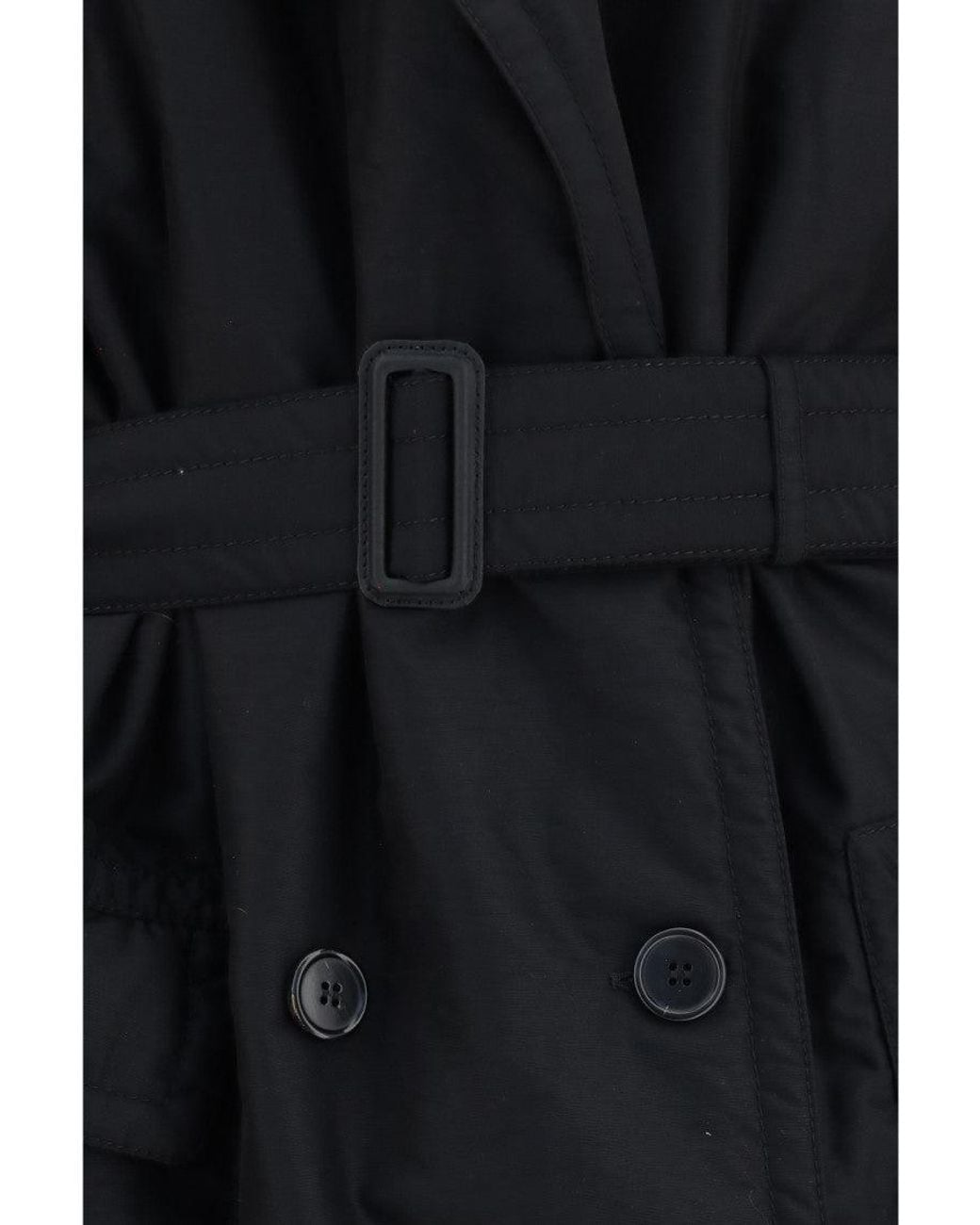 Maison Margiela Black Notched Lapel Trench Coat