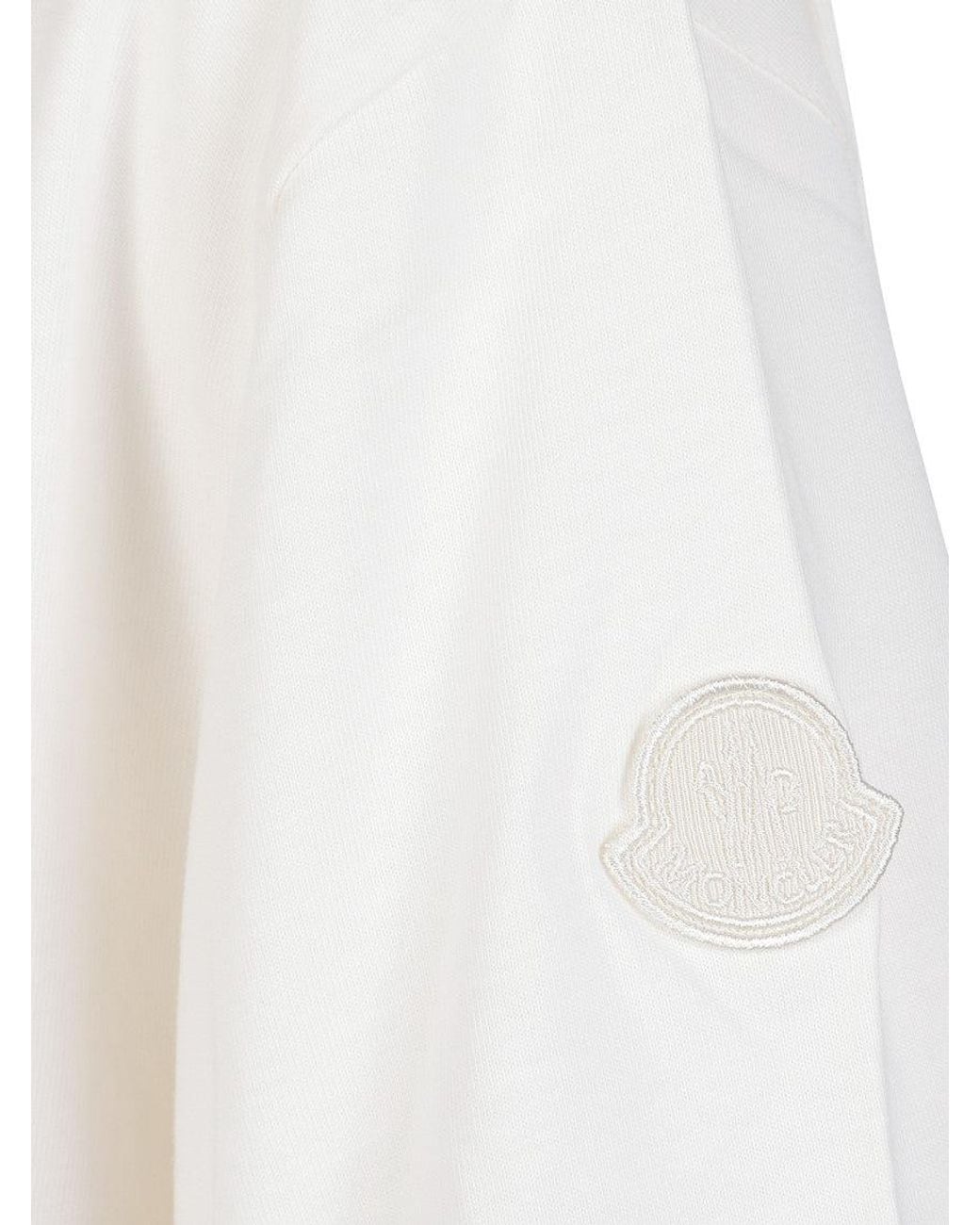 Moncler White Solid Crew Neck T-Shirt