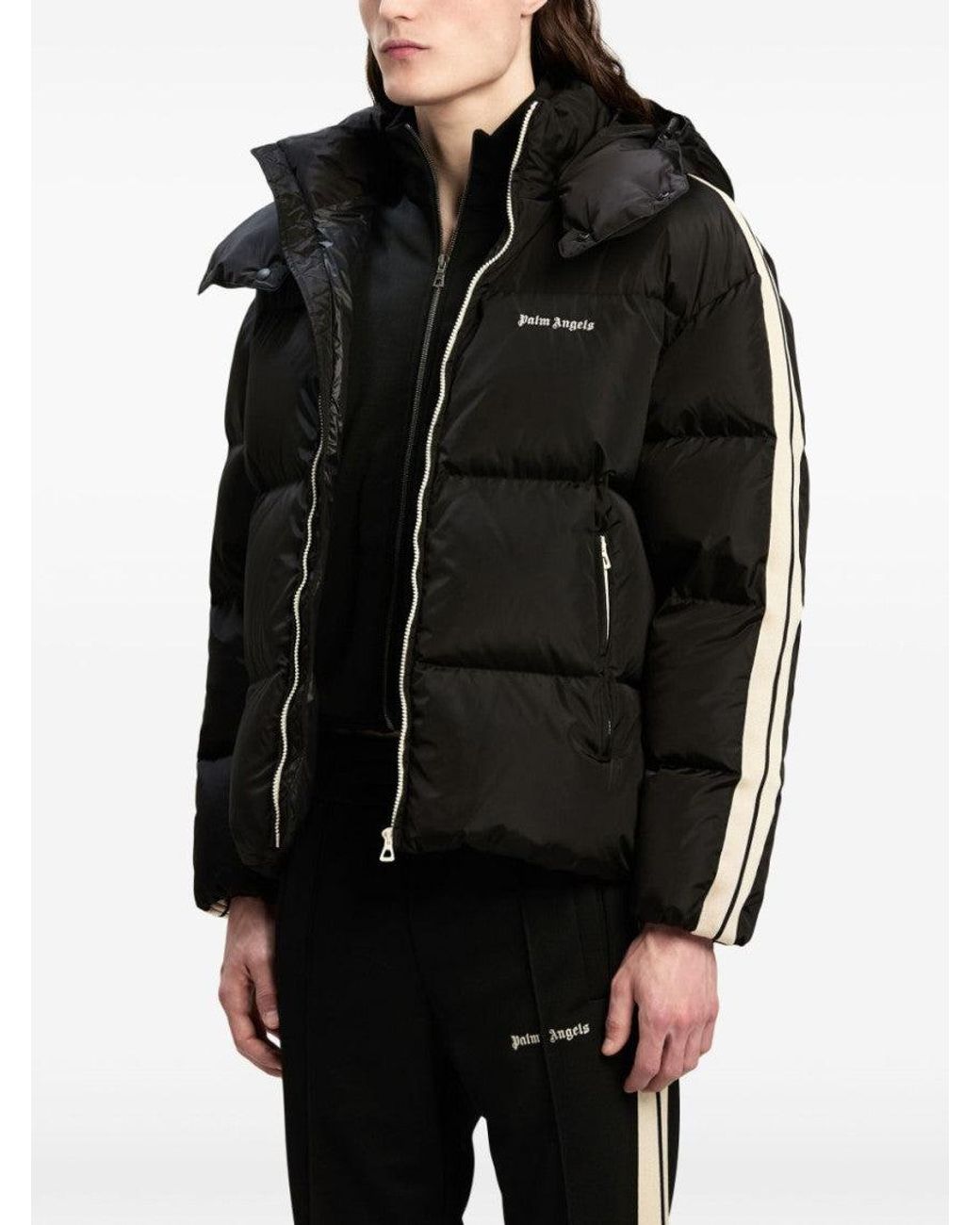 Palm Angels Black Logo Track Down Jacket for men