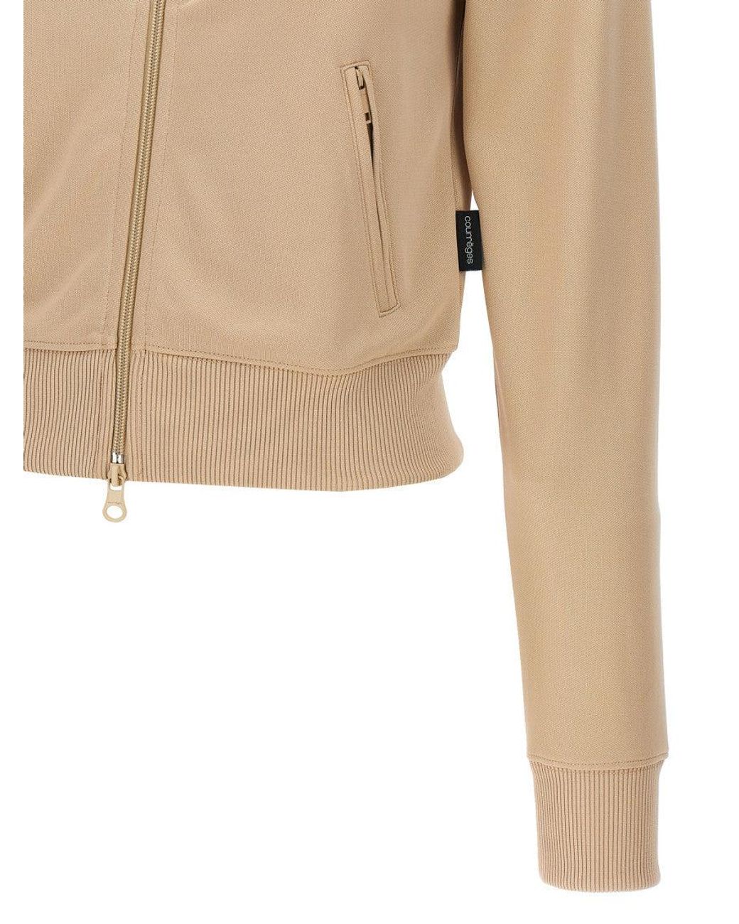 Courreges Natural Solid Mock Collar Sweatshirt