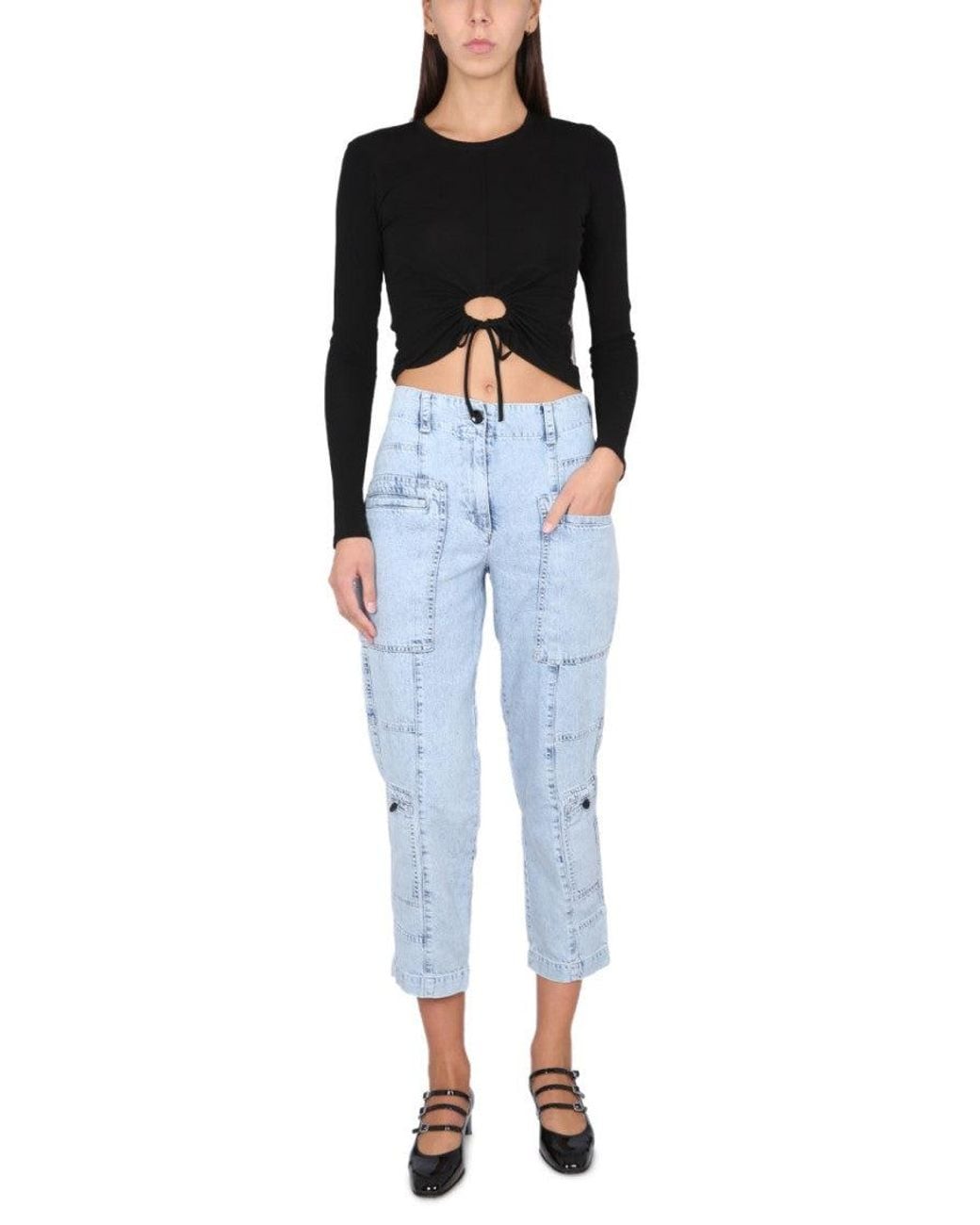 Proenza Schouler Black Proenza Schouler Label Circular Cut Crepe Tank Top