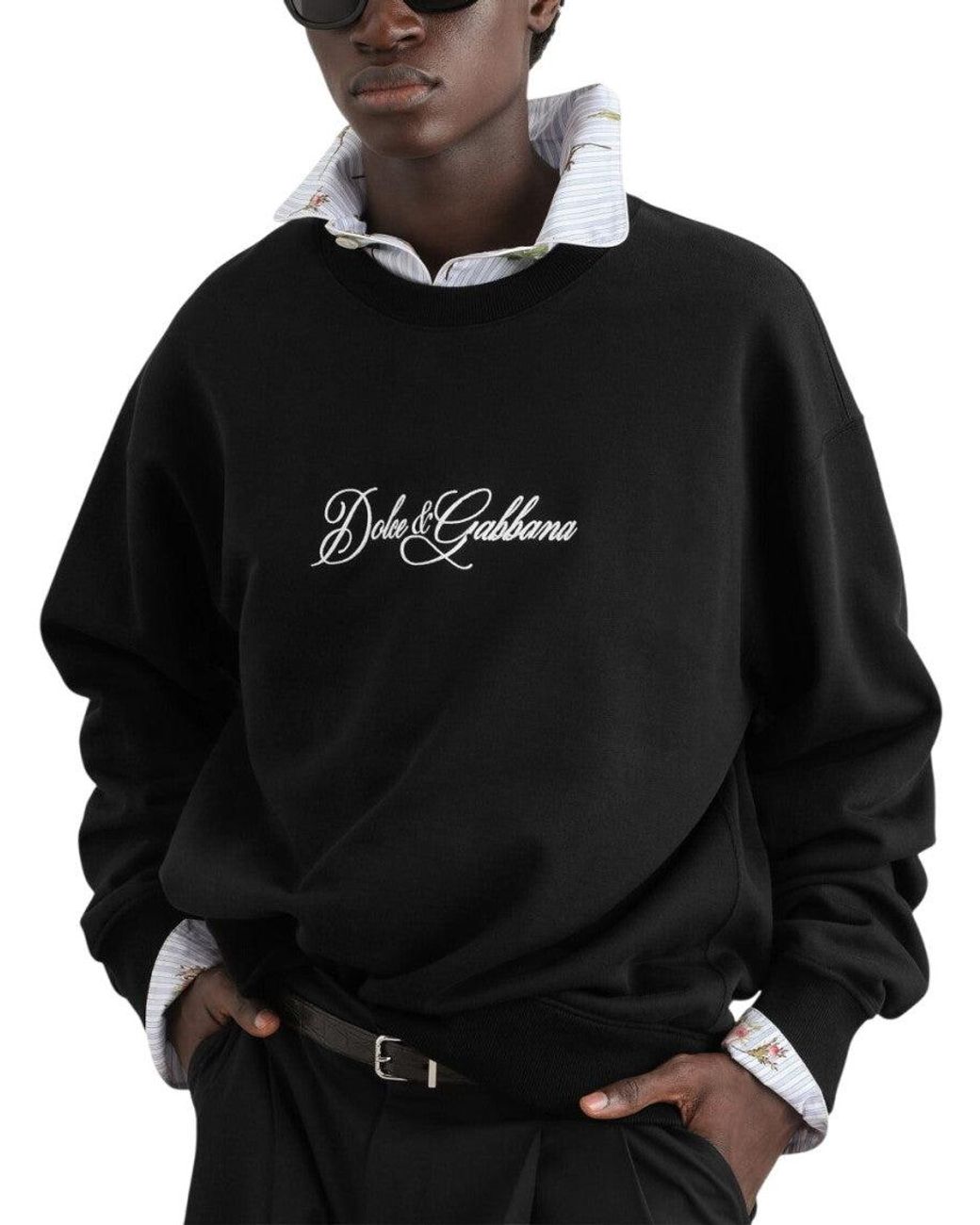 Dolce & Gabbana Black Crew Neck Sweatshirt for men
