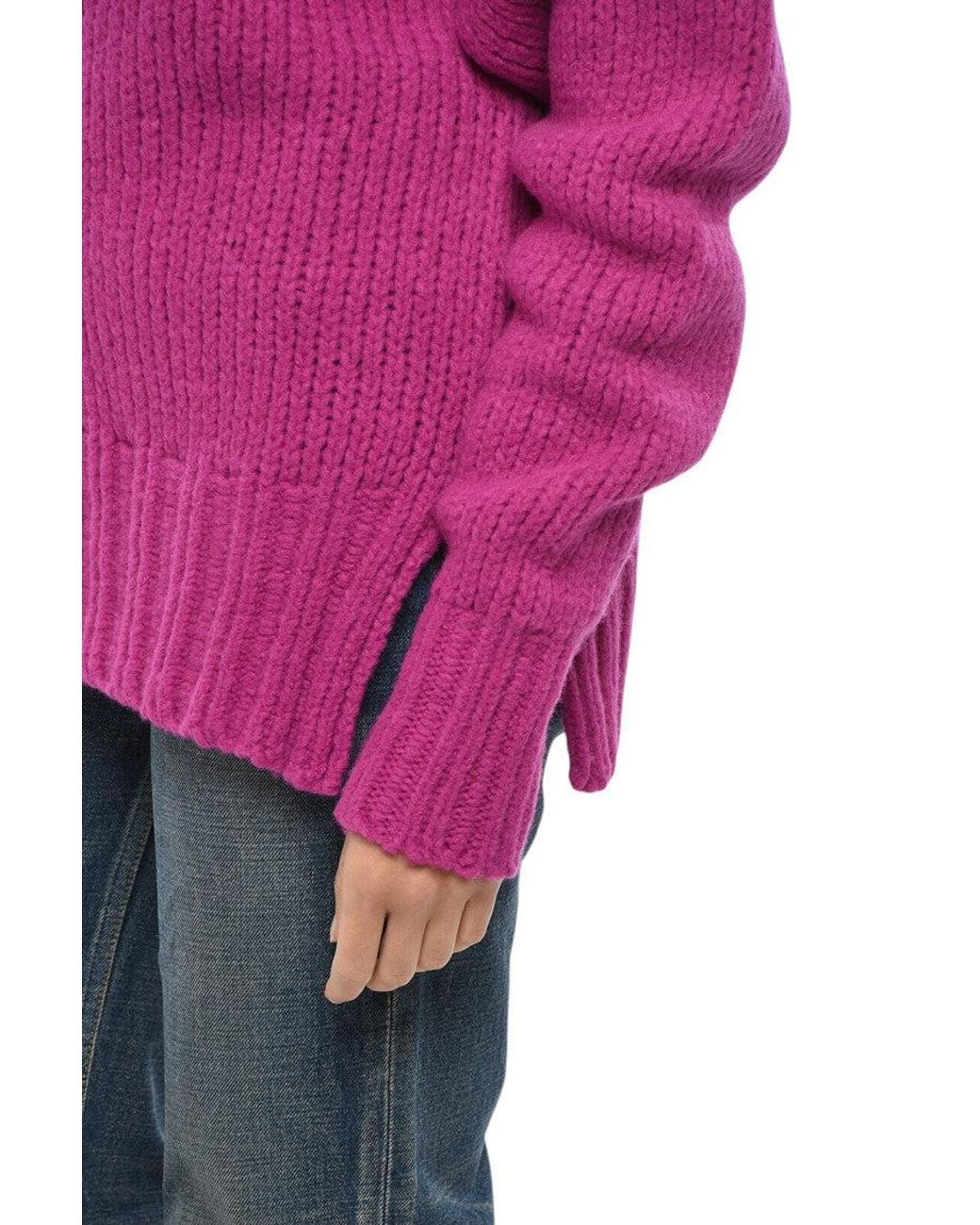 Lanvin Purple Fuchcia Turtle Neck Sweater